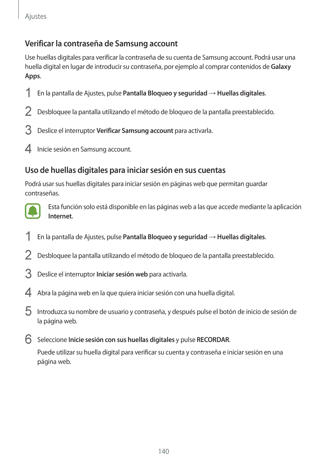 Samsung SM-G928FZDEPHE, SM-G928FZKEPHE, SM-G928FZDAPHE, SM-G928FZSAPHE manual Verificar la contraseña de Samsung account 