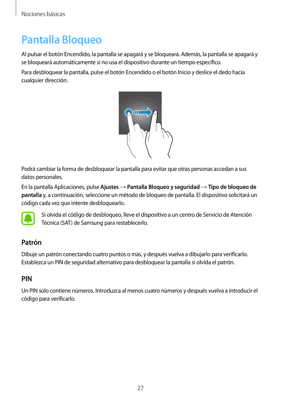 Samsung SM-G928FZDAPHE, SM-G928FZDEPHE, SM-G928FZKEPHE, SM-G928FZSAPHE, SM-G928FZKAPHE manual Pantalla Bloqueo, Patrón 