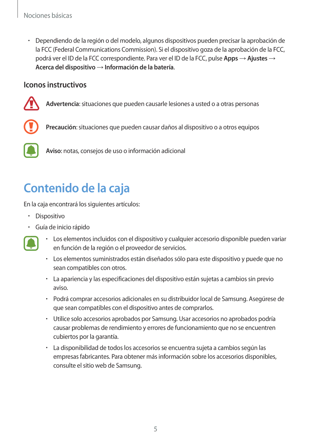 Samsung SM-G928FZDEPHE, SM-G928FZKEPHE, SM-G928FZDAPHE, SM-G928FZSAPHE manual Contenido de la caja, Iconos instructivos 