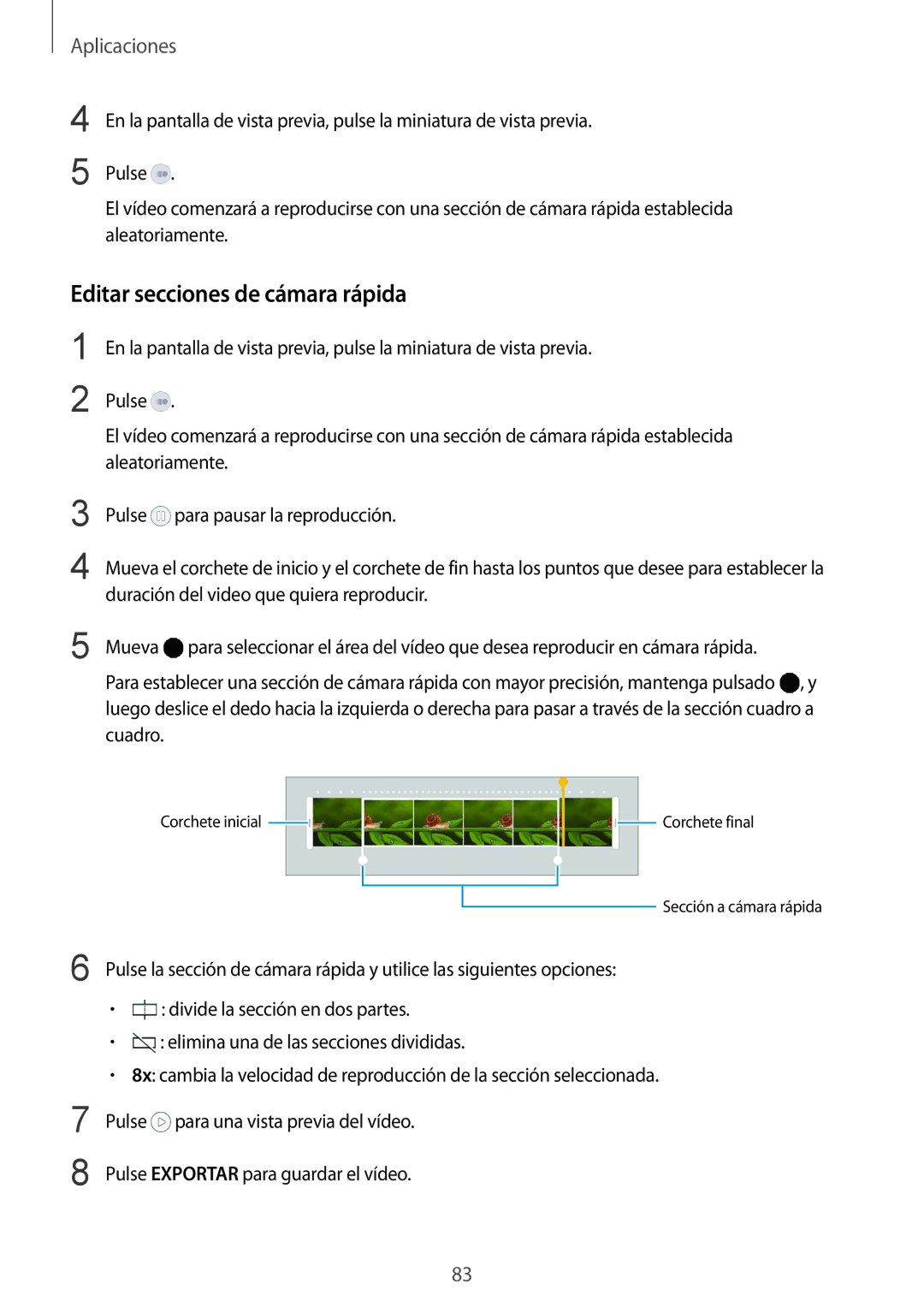 Samsung SM-G928FZSAPHE, SM-G928FZDEPHE, SM-G928FZKEPHE, SM-G928FZDAPHE, SM-G928FZKAPHE manual Editar secciones de cámara rápida 