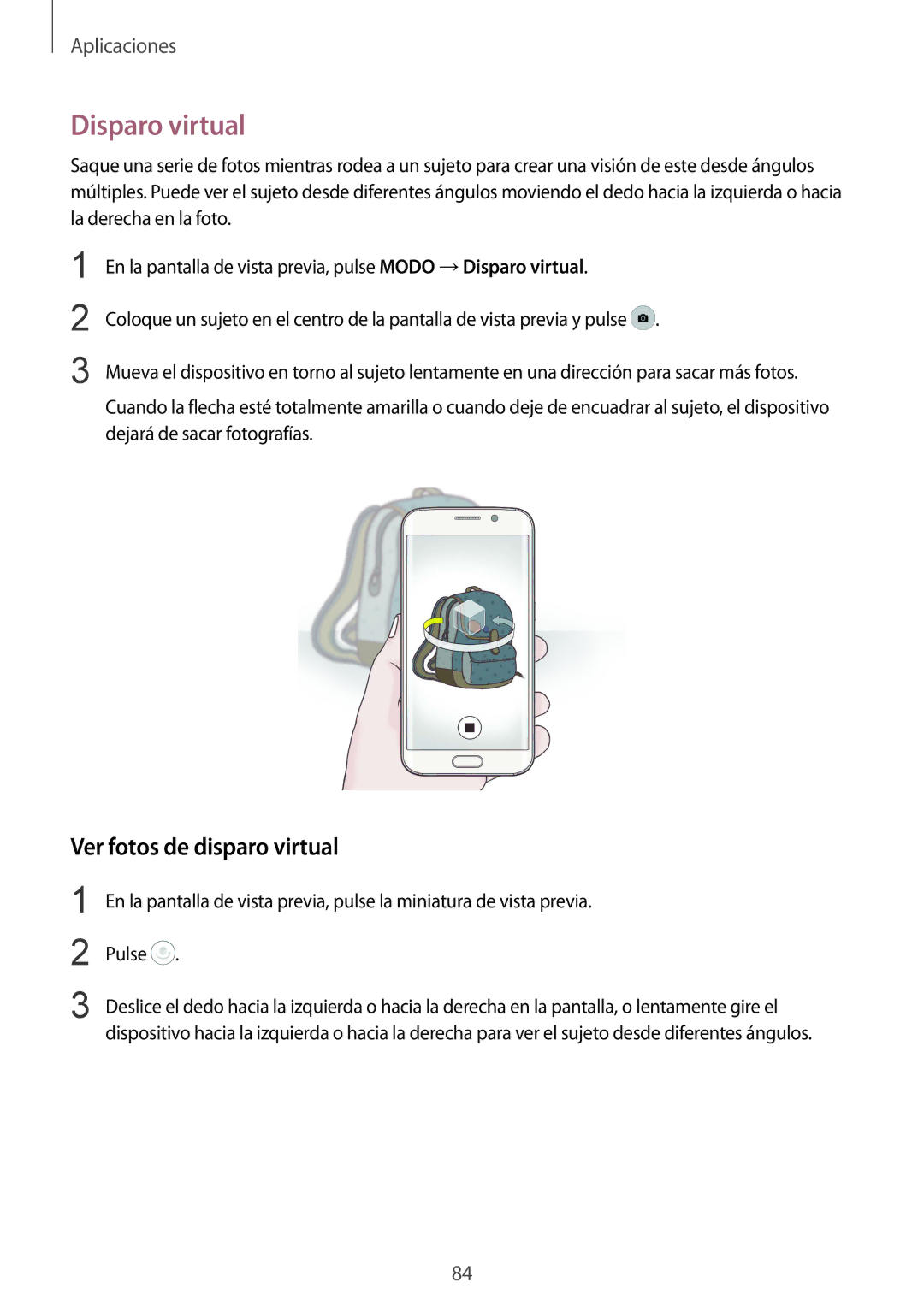 Samsung SM-G928FZKAPHE, SM-G928FZDEPHE, SM-G928FZKEPHE, SM-G928FZDAPHE manual Disparo virtual, Ver fotos de disparo virtual 