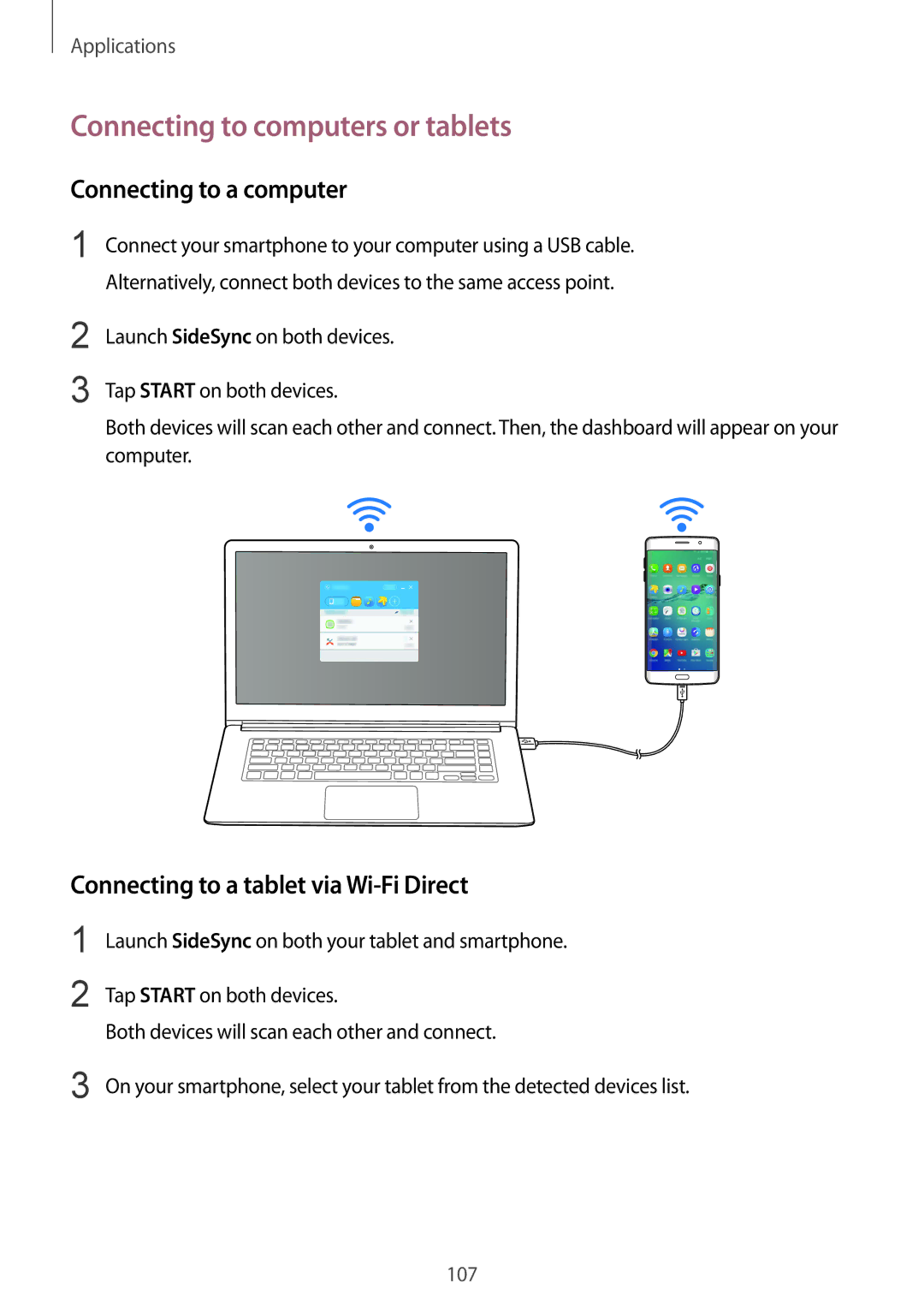 Samsung SM-G928FZKAXEF, SM-G928FZKADBT, SM-G928FZSEDBT manual Connecting to computers or tablets, Connecting to a computer 