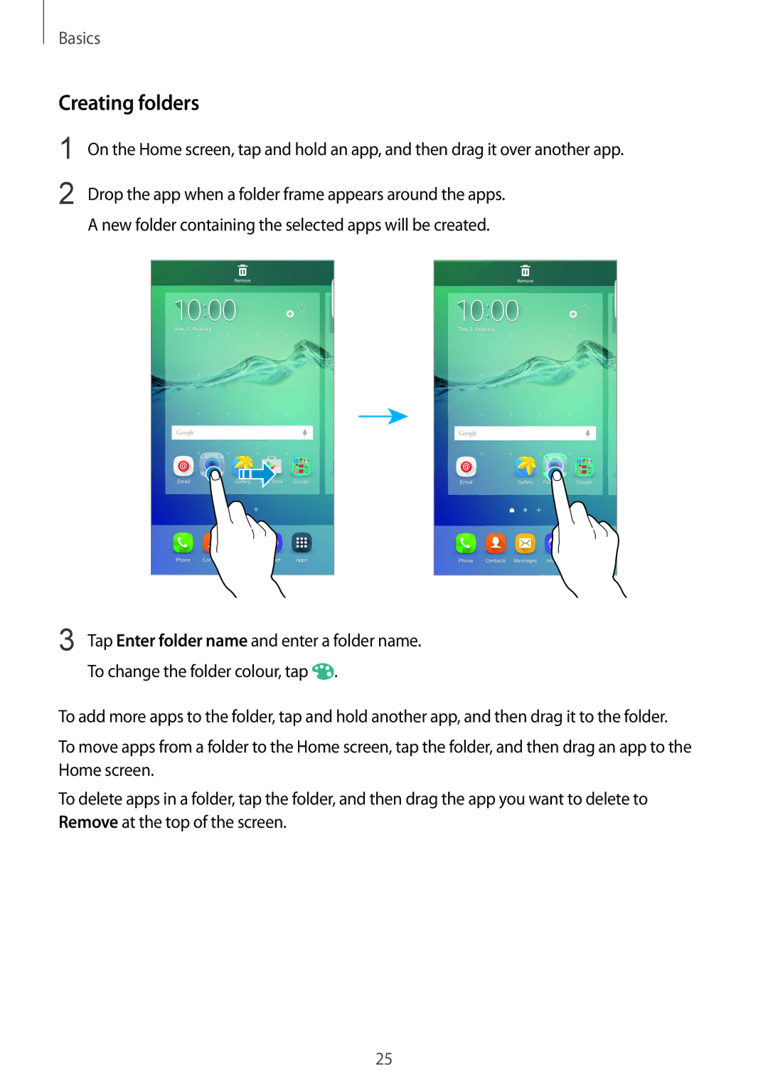 Samsung SM-G928FZKECNX, SM-G928FZKADBT, SM-G928FZSEDBT, SM-G928FZDADBT, SM-G928FZDAXEF, SM-G928FZKAXEF manual Creating folders 