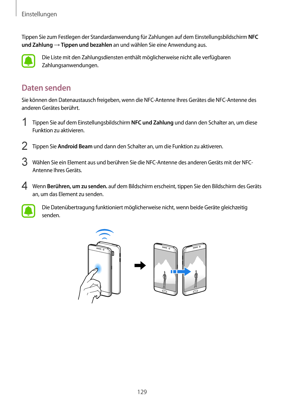 Samsung SM-G928FZKADBT, SM-G928FZSEDBT, SM-G928FZDADBT manual Daten senden 