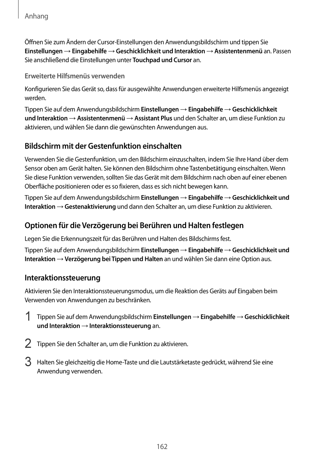 Samsung SM-G928FZKADBT, SM-G928FZSEDBT, SM-G928FZDADBT Bildschirm mit der Gestenfunktion einschalten, Interaktionssteuerung 