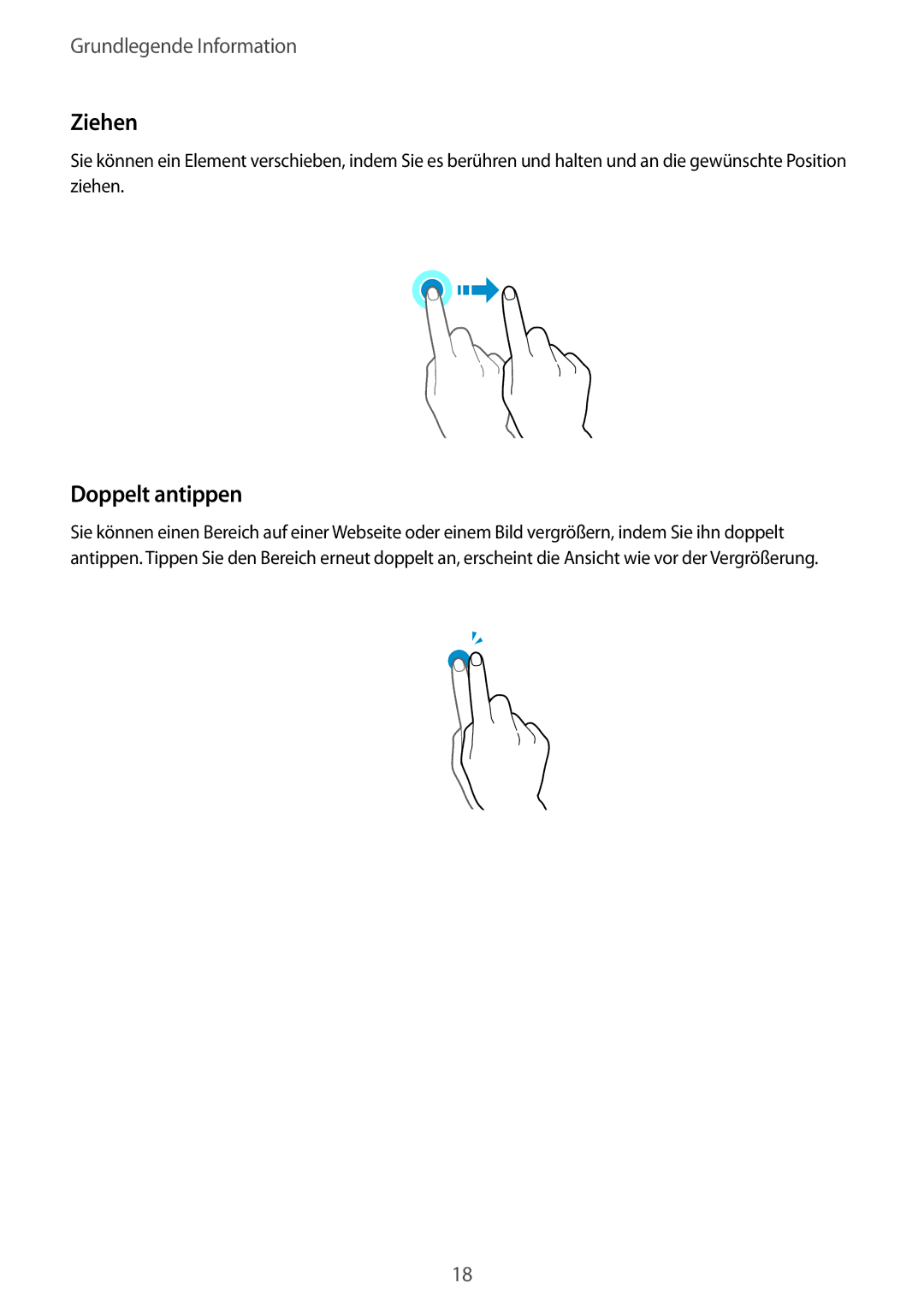 Samsung SM-G928FZKADBT, SM-G928FZSEDBT, SM-G928FZDADBT manual Ziehen, Doppelt antippen 