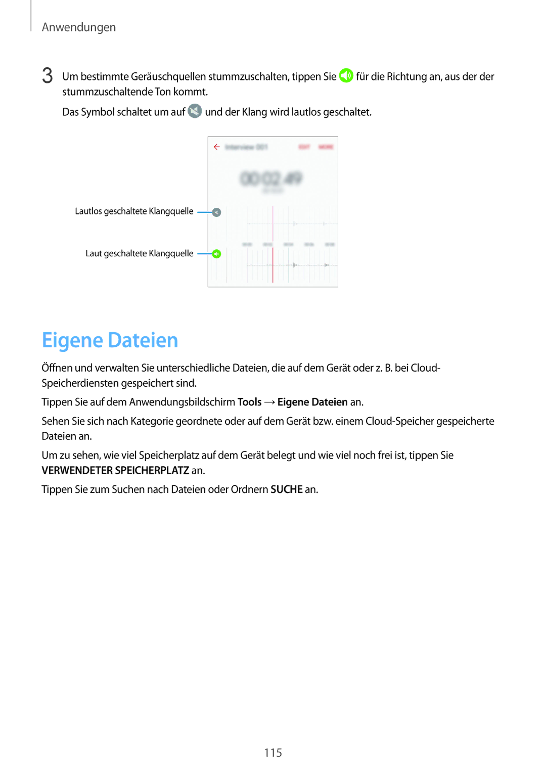 Samsung SM-G928FZSEDBT, SM-G928FZKADBT, SM-G928FZDADBT manual Eigene Dateien 