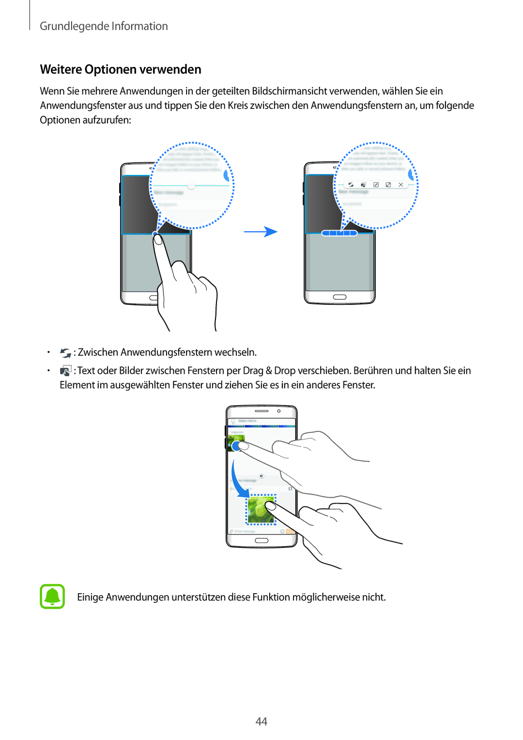 Samsung SM-G928FZDADBT, SM-G928FZKADBT, SM-G928FZSEDBT manual Weitere Optionen verwenden 