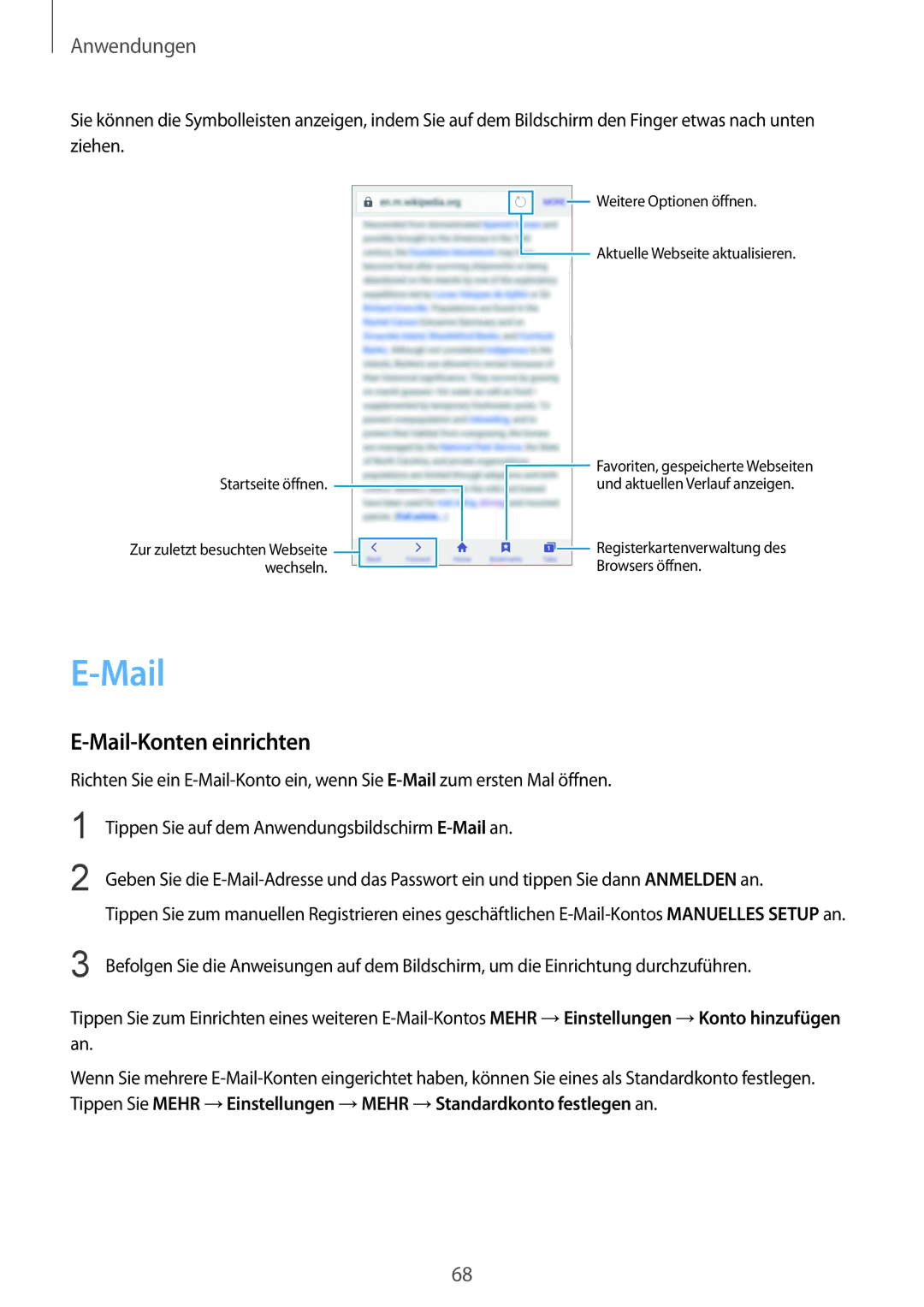 Samsung SM-G928FZDADBT, SM-G928FZKADBT, SM-G928FZSEDBT manual Mail-Konten einrichten 