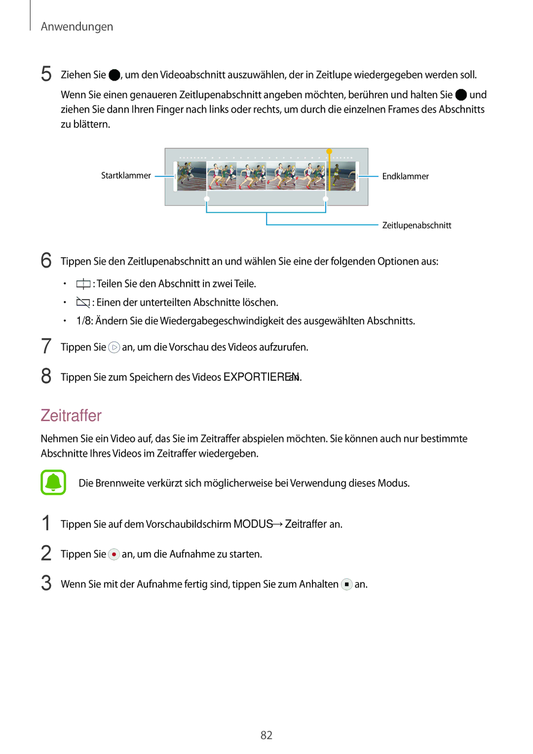 Samsung SM-G928FZSEDBT, SM-G928FZKADBT, SM-G928FZDADBT manual Zeitraffer 