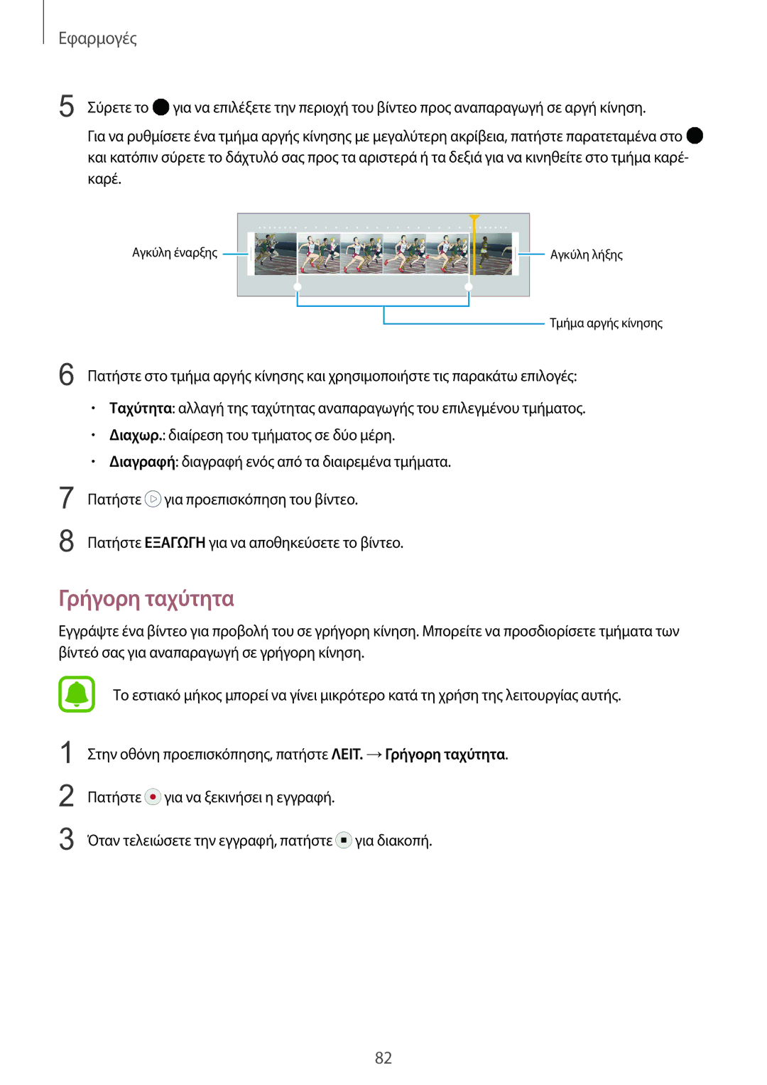 Samsung SM-G928FZKAEUR manual Γρήγορη ταχύτητα 