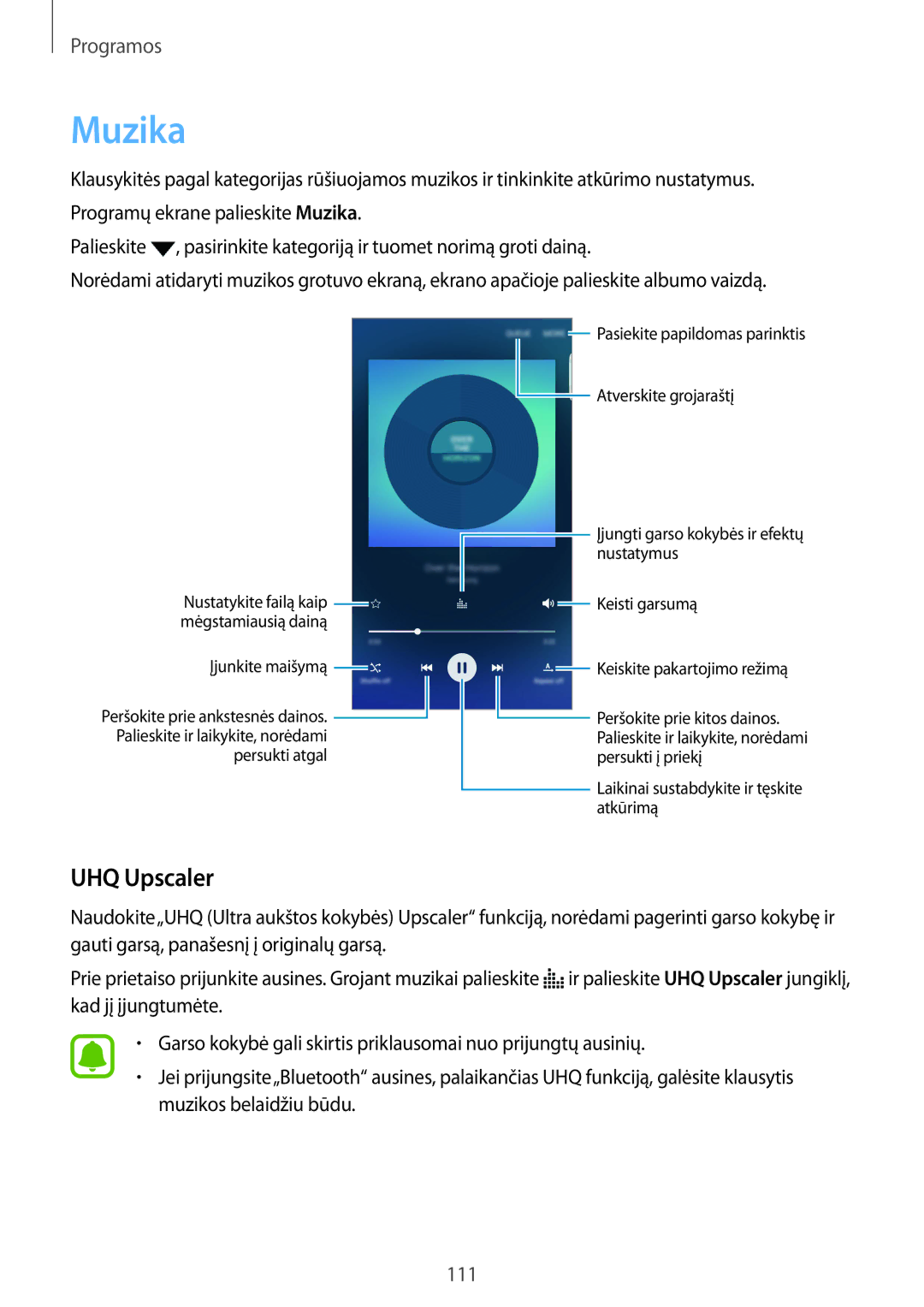 Samsung SM-G928FZDASEB, SM-G928FZKASEB, SM-G928FZKESEB, SM-G928FZSASEB, SM-G928FZDESEB manual Muzika, UHQ Upscaler 