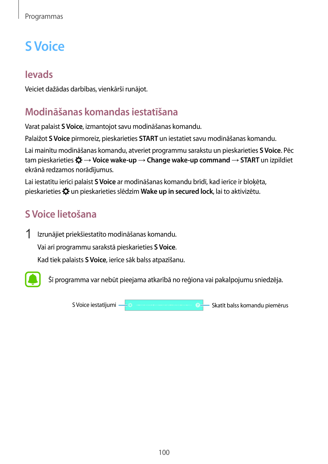 Samsung SM-G928FZKASEB Modināšanas komandas iestatīšana, Voice lietošana, Veiciet dažādas darbības, vienkārši runājot 