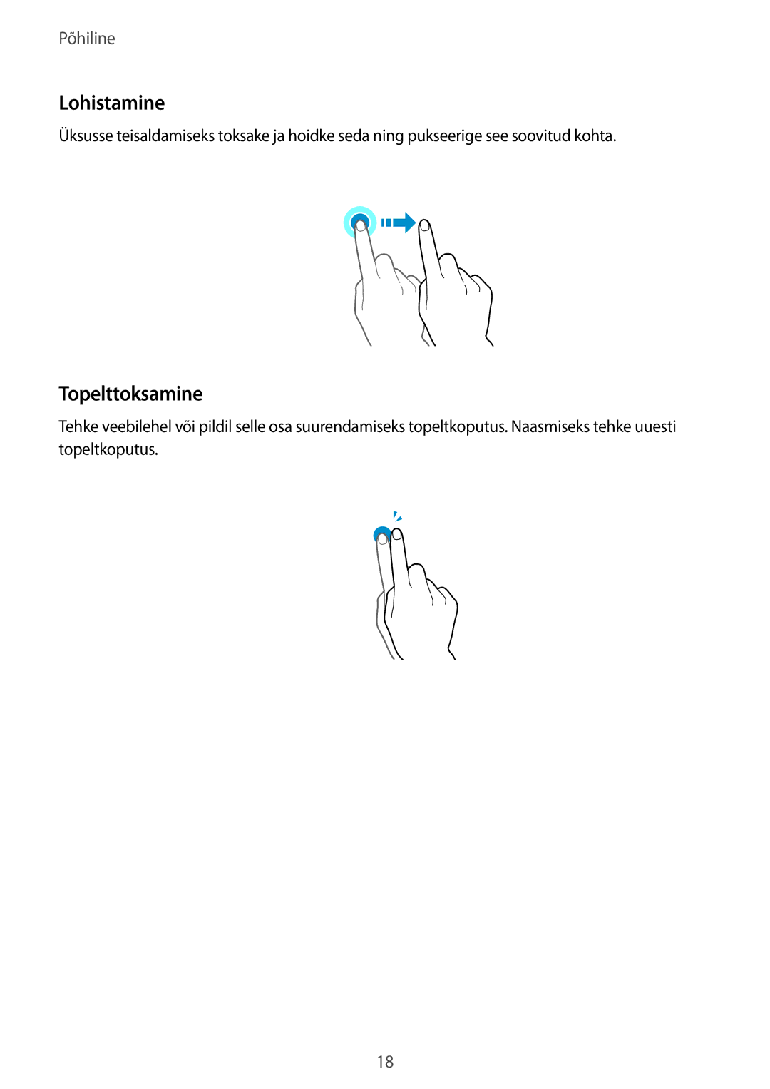 Samsung SM-G928FZSASEB, SM-G928FZKASEB, SM-G928FZDASEB, SM-G928FZKESEB, SM-G928FZDESEB manual Lohistamine, Topelttoksamine 