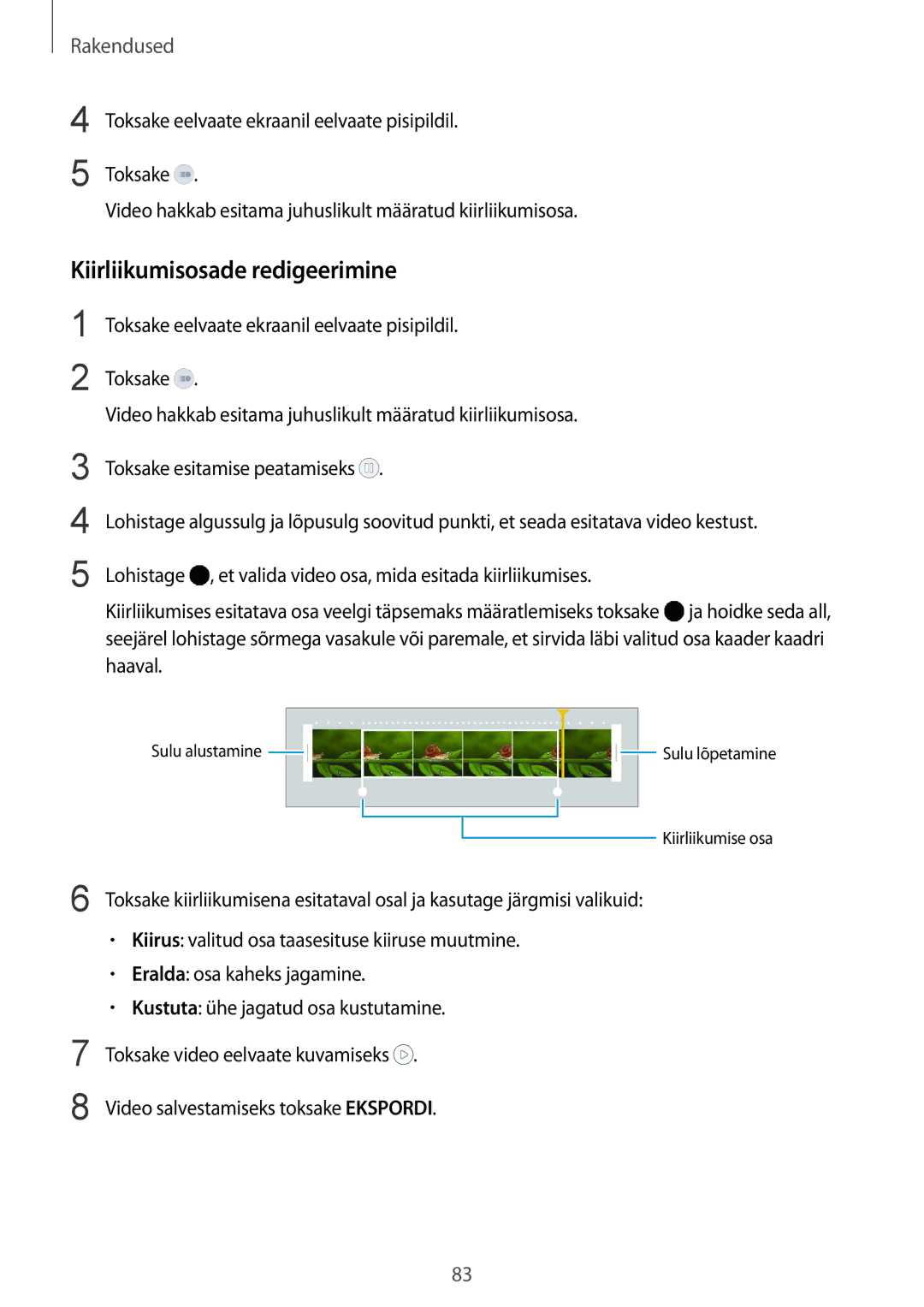 Samsung SM-G928FZSASEB, SM-G928FZKASEB, SM-G928FZDASEB, SM-G928FZKESEB, SM-G928FZDESEB manual Kiirliikumisosade redigeerimine 