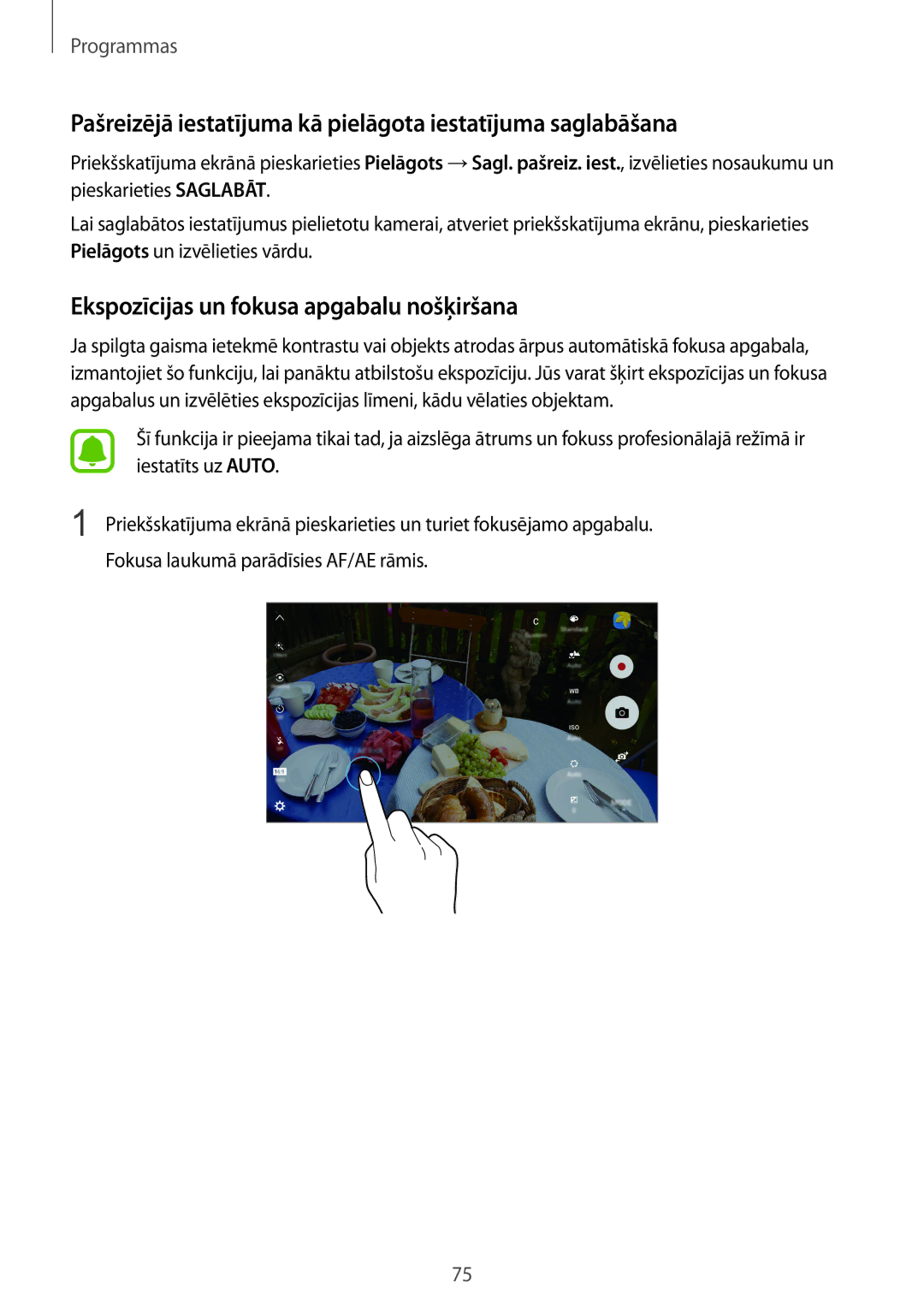 Samsung SM-G928FZKASEB, SM-G928FZDASEB, SM-G928FZKESEB manual Pašreizējā iestatījuma kā pielāgota iestatījuma saglabāšana 