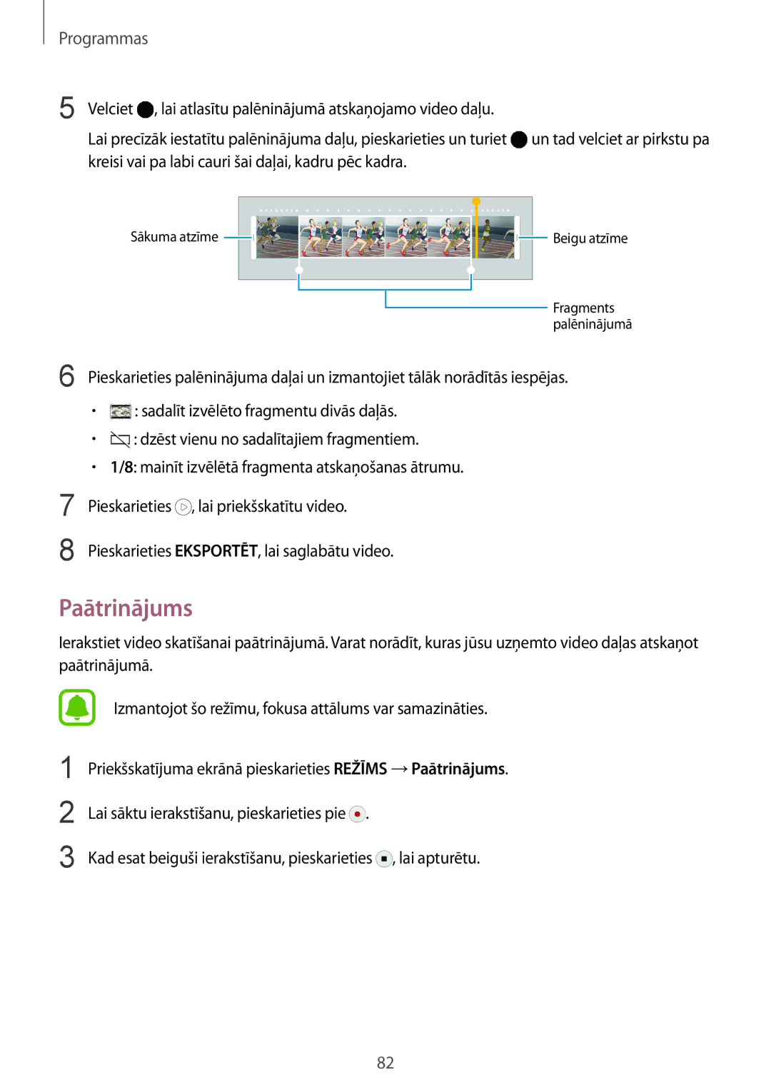 Samsung SM-G928FZKESEB, SM-G928FZKASEB, SM-G928FZDASEB, SM-G928FZSASEB, SM-G928FZDESEB manual Paātrinājums 