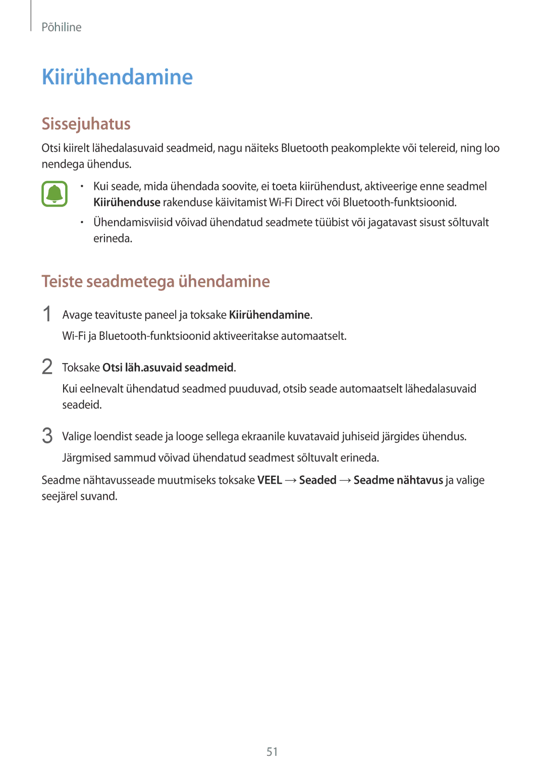 Samsung SM-G928FZDASEB, SM-G928FZKASEB Kiirühendamine, Teiste seadmetega ühendamine, Toksake Otsi läh.asuvaid seadmeid 