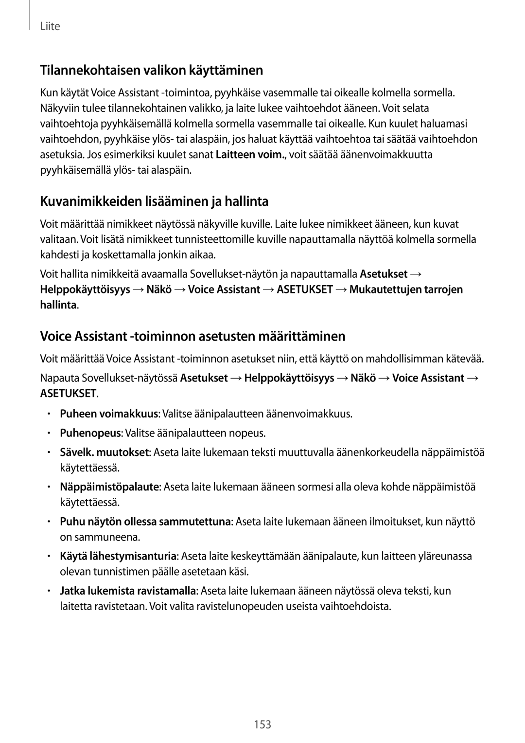 Samsung SM-G928FZSANEE, SM-G928FZDANEE manual Tilannekohtaisen valikon käyttäminen, Kuvanimikkeiden lisääminen ja hallinta 