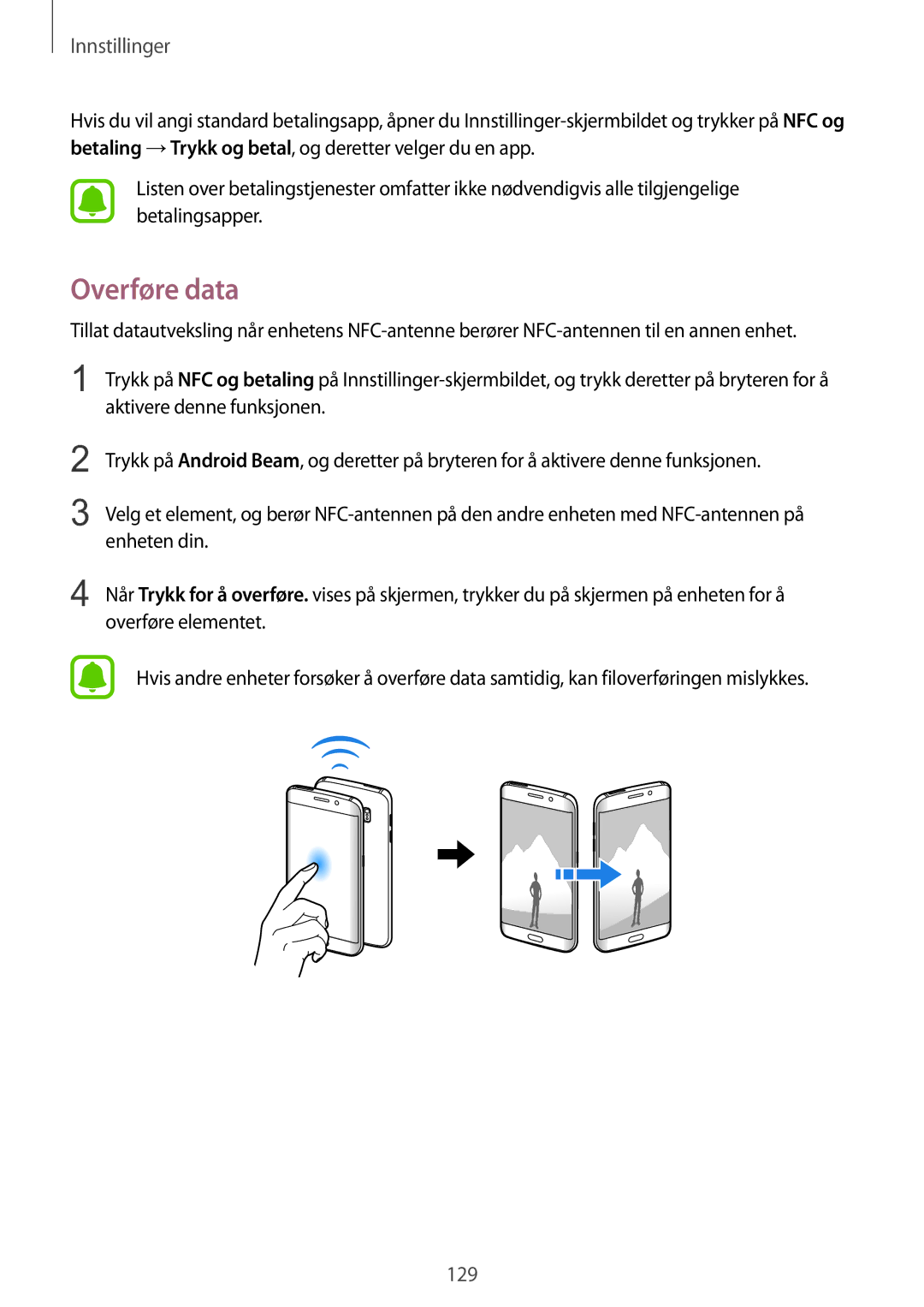 Samsung SM-G928FZSANEE, SM-G928FZDANEE, SM-G928FZKANEE manual Overføre data 