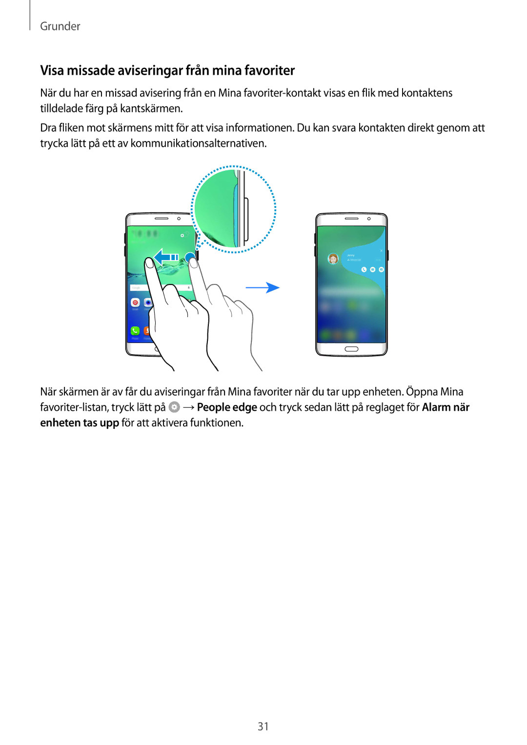 Samsung SM-G928FZDANEE, SM-G928FZSANEE, SM-G928FZKANEE manual Visa missade aviseringar från mina favoriter 