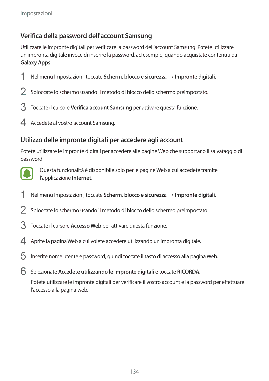 Samsung SM-G930FZKAITV, SM-G930FEDAITV, SM-G930FZWAITV, SM-G930FZSAITV manual Verifica della password dellaccount Samsung 