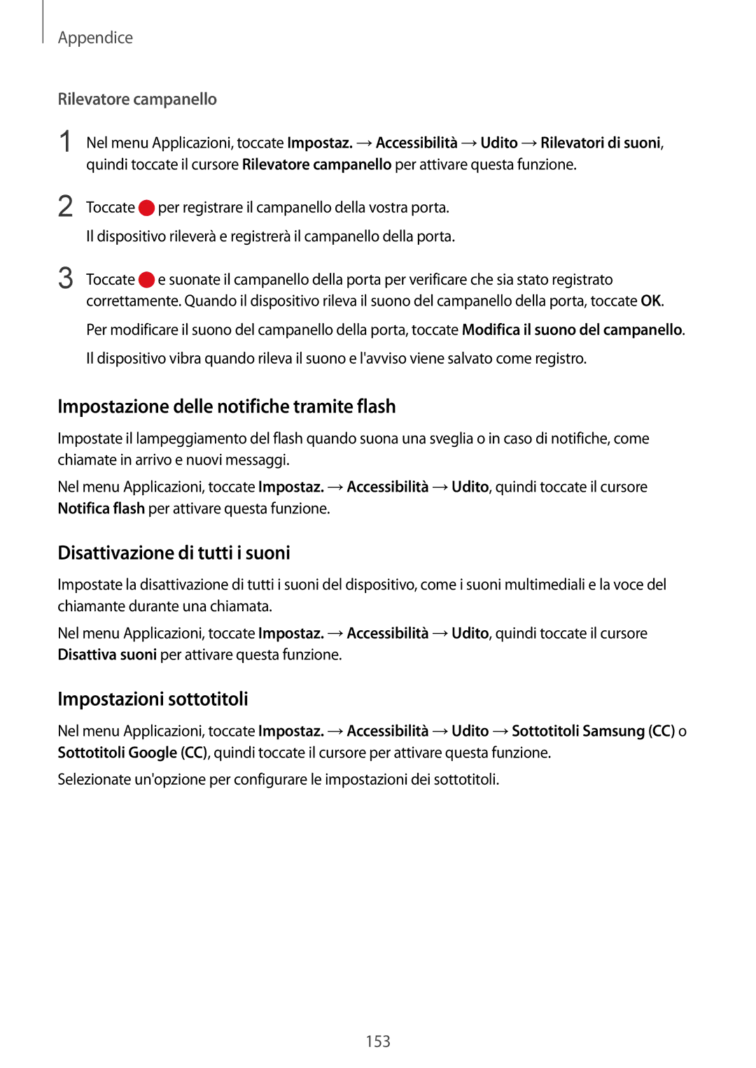 Samsung SM-G930FZDAITV, SM-G930FEDAITV manual Impostazione delle notifiche tramite flash, Disattivazione di tutti i suoni 