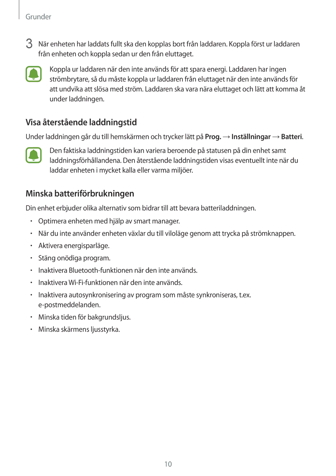 Samsung SM-G930FEDANEE, SM-G930FZWANEE, SM-G930FZSANEE manual Visa återstående laddningstid, Minska batteriförbrukningen 