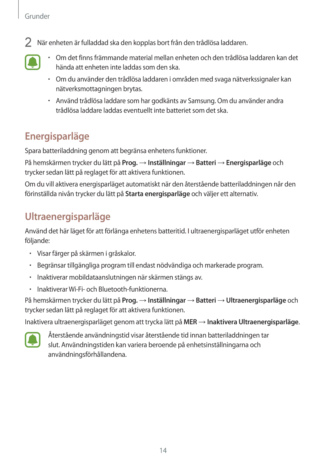 Samsung SM-G930FZDANEE, SM-G930FEDANEE, SM-G930FZWANEE, SM-G930FZSANEE, SM-G930FZKANEE Energisparläge, Ultraenergisparläge 