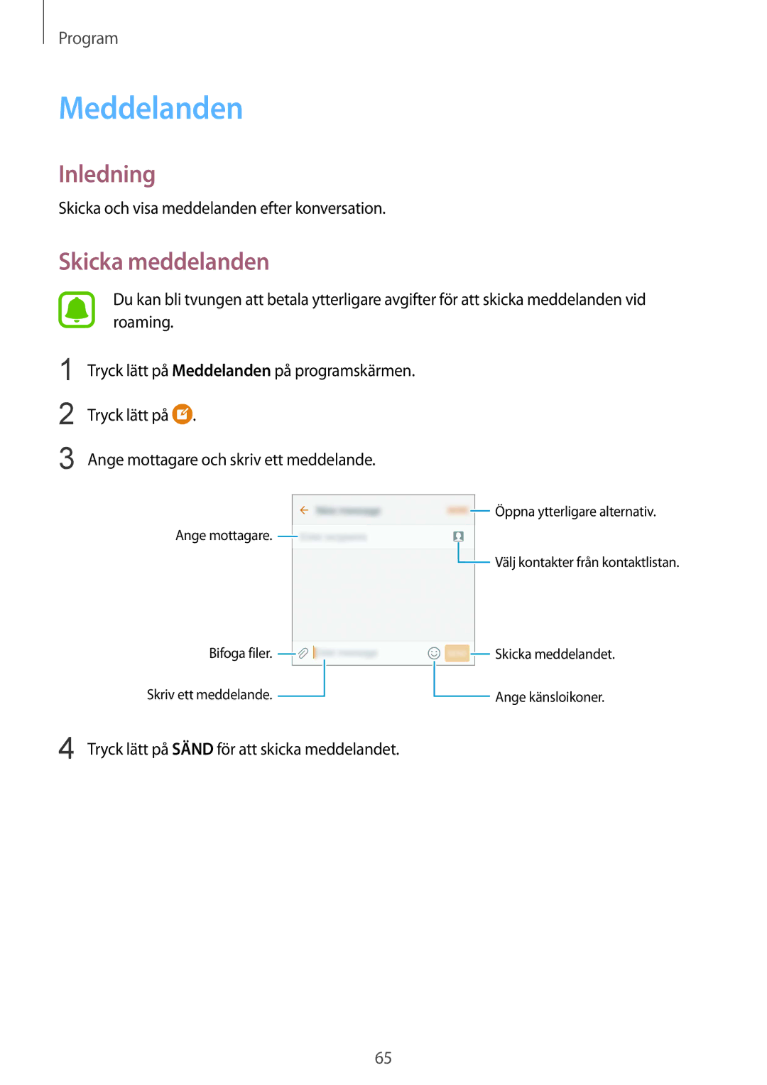 Samsung SM-G930FEDANEE, SM-G930FZWANEE Meddelanden, Skicka meddelanden, Skicka och visa meddelanden efter konversation 