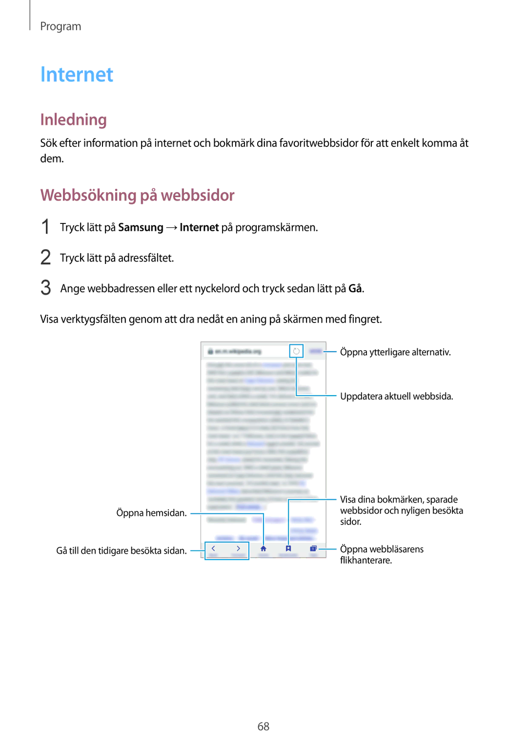 Samsung SM-G930FZKANEE, SM-G930FEDANEE, SM-G930FZWANEE, SM-G930FZSANEE, SM-G930FZDANEE Internet, Webbsökning på webbsidor 