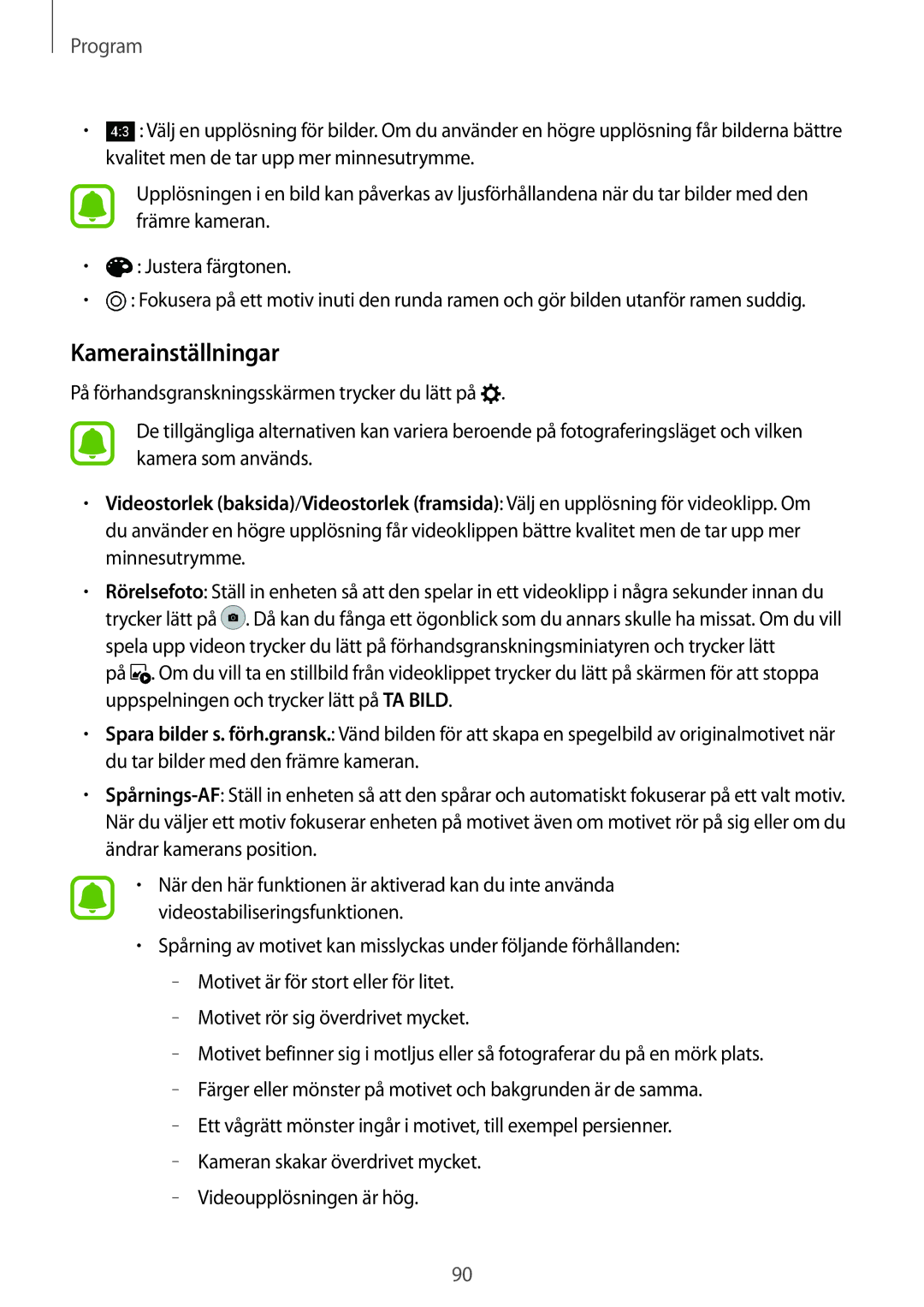 Samsung SM-G930FEDANEE, SM-G930FZWANEE, SM-G930FZSANEE, SM-G930FZKANEE, SM-G930FZDANEE manual Kamerainställningar 