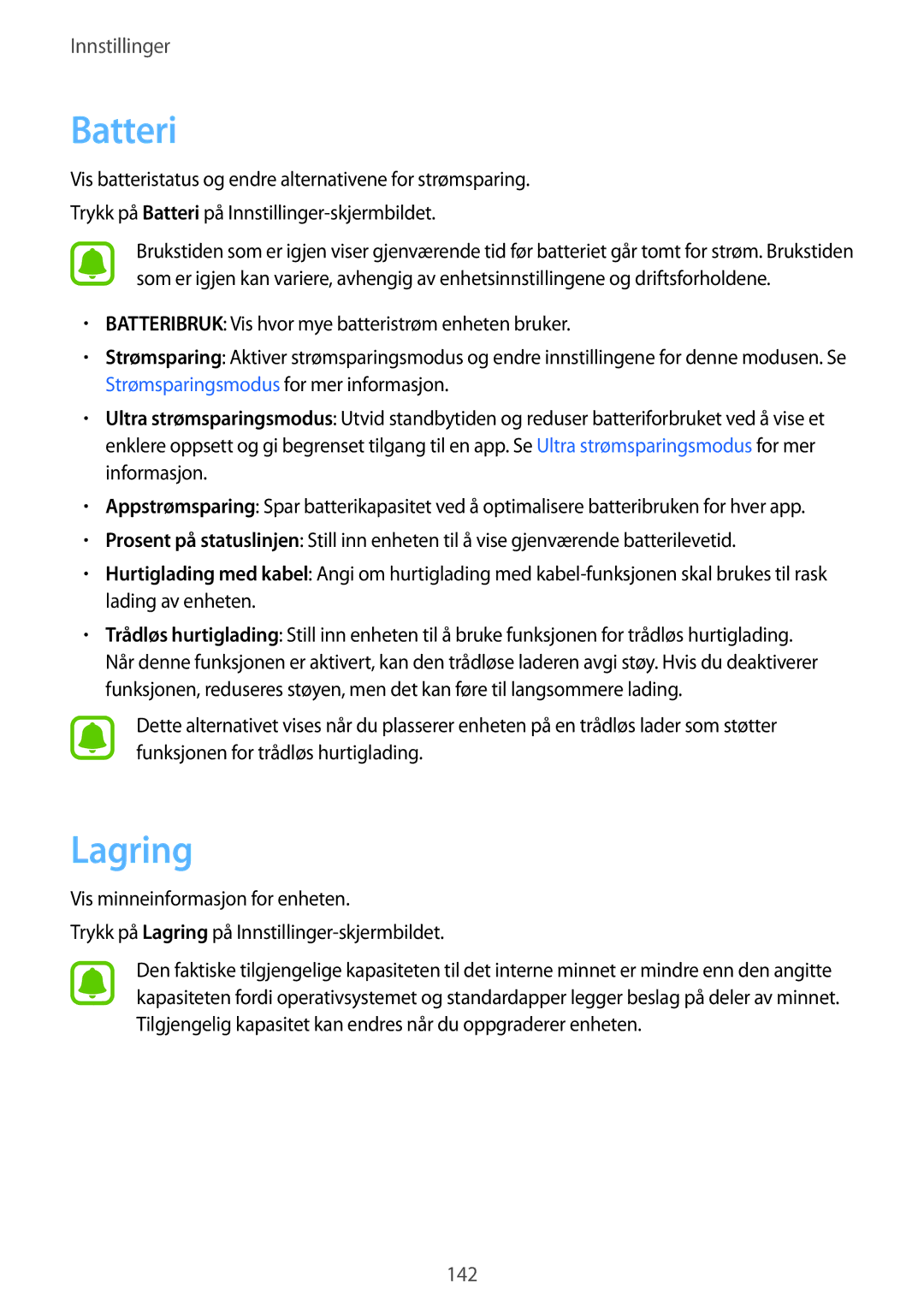 Samsung SM-G930FZSANEE, SM-G930FEDANEE, SM-G930FZWANEE, SM-G930FZKANEE, SM-G930FZDANEE manual Batteri, Lagring 