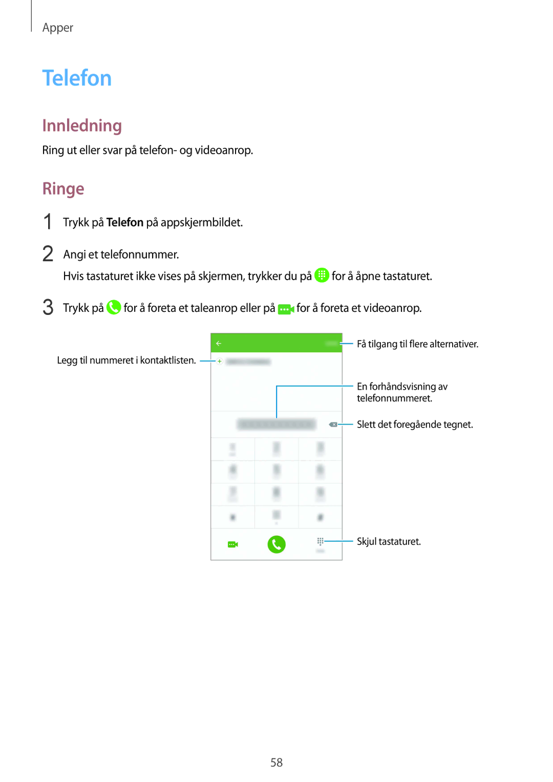 Samsung SM-G930FZKANEE, SM-G930FEDANEE, SM-G930FZWANEE, SM-G930FZSANEE, SM-G930FZDANEE manual Telefon, Ringe 