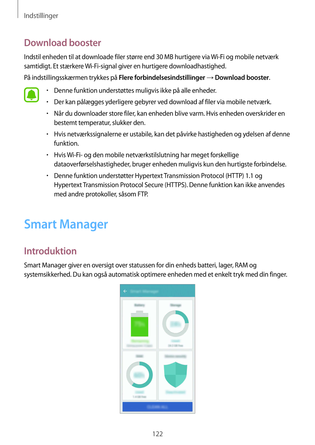 Samsung SM-G930FZSANEE, SM-G930FEDANEE, SM-G930FZWANEE, SM-G930FZKANEE, SM-G930FZDANEE manual Smart Manager, Download booster 