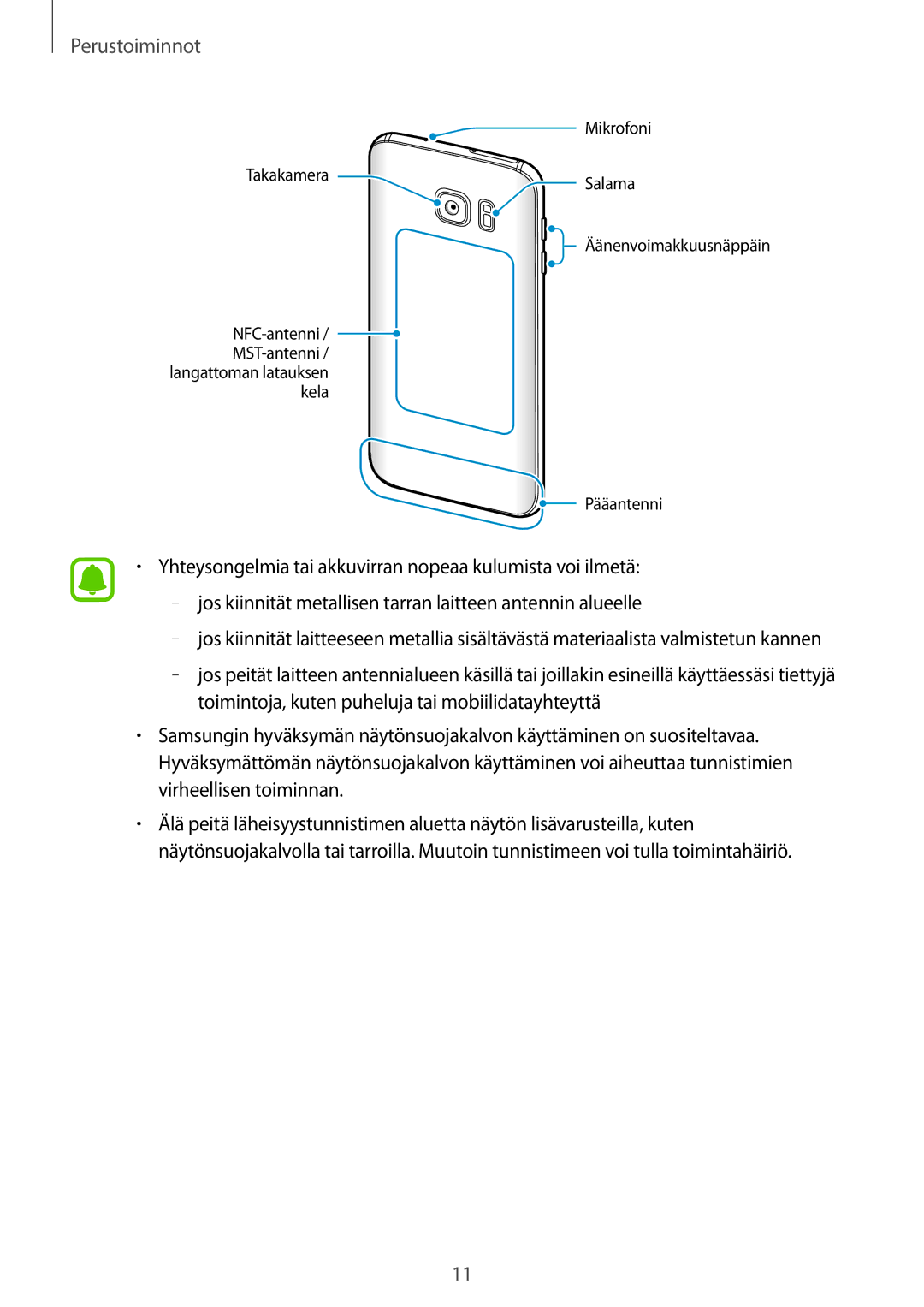 Samsung SM-G930FZWANEE, SM-G930FEDANEE, SM-G930FZSANEE, SM-G930FZKANEE, SM-G930FZDANEE manual Perustoiminnot 