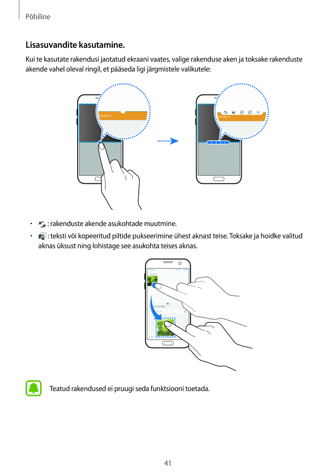 Samsung SM-G930FZDASEB manual Lisasuvandite kasutamine 