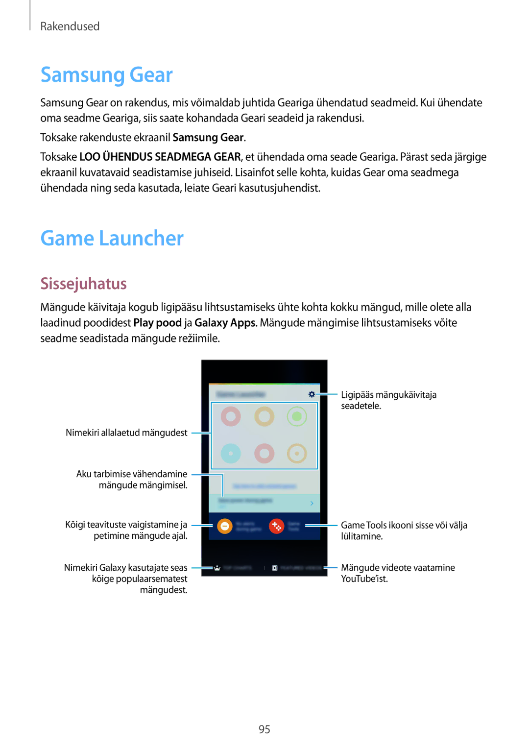 Samsung SM-G930FZDASEB manual Samsung Gear, Game Launcher 