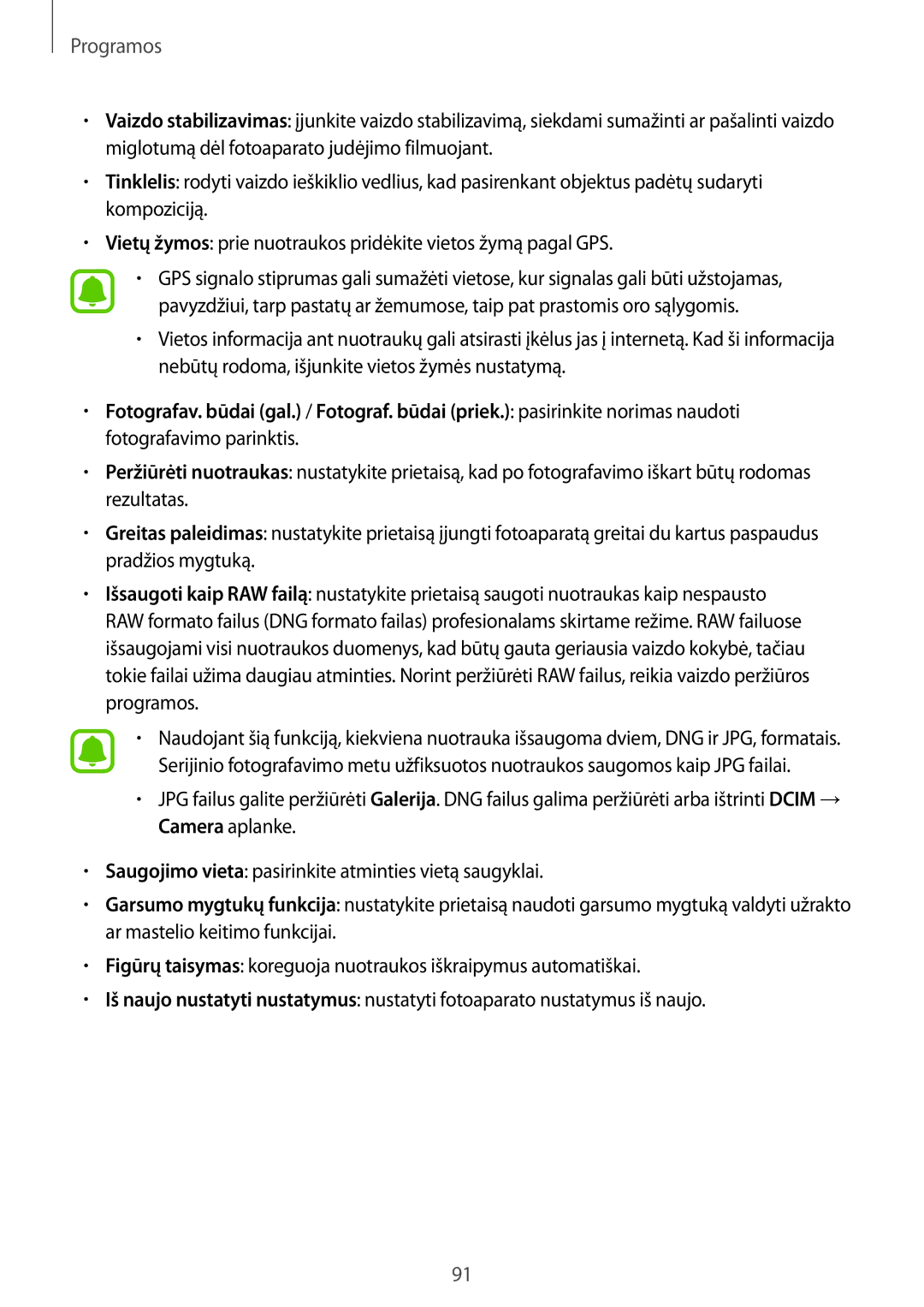 Samsung SM-G930FZDASEB manual Programos 