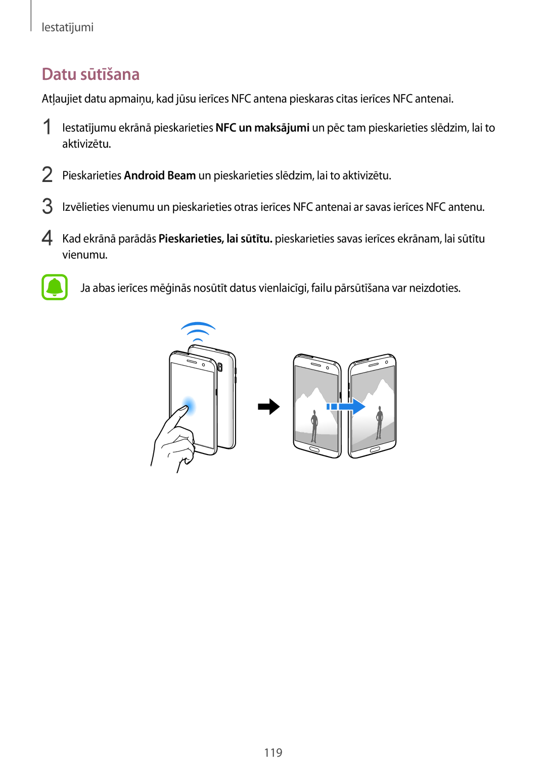 Samsung SM-G930FZDASEB manual Datu sūtīšana 