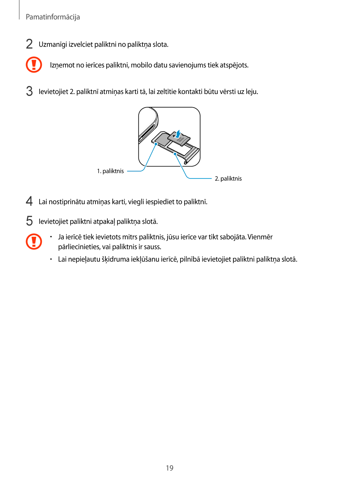 Samsung SM-G930FZDASEB manual Paliktnis 