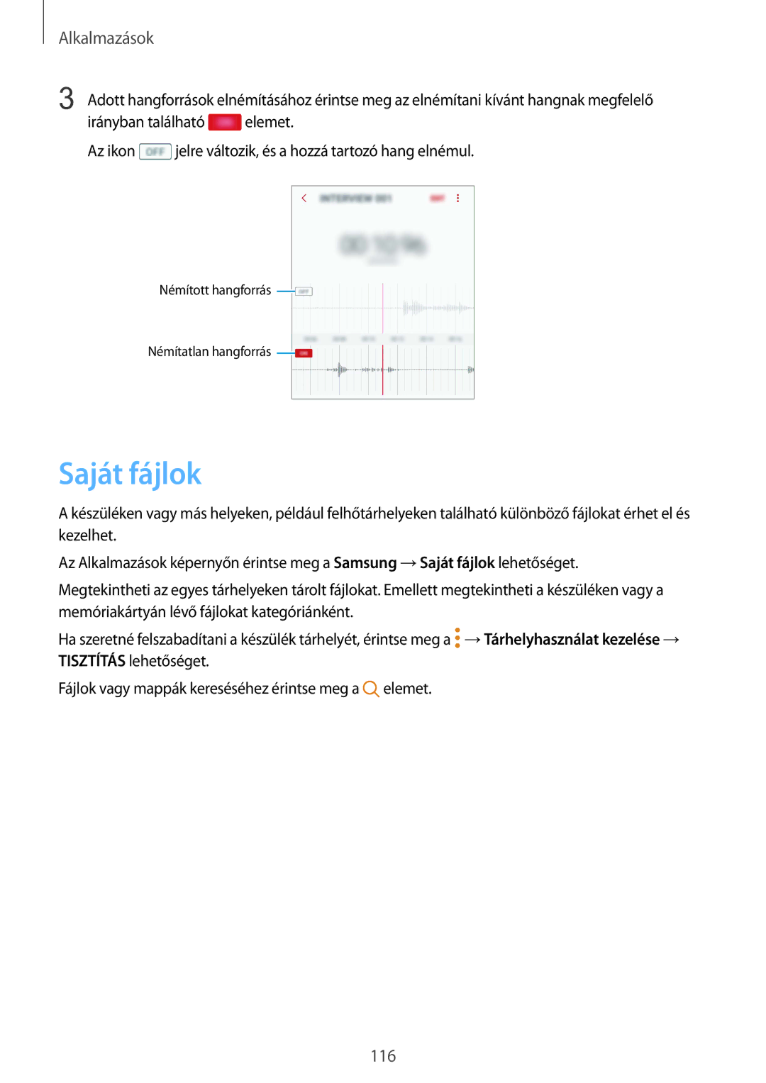 Samsung SM-G930FZDAXEH manual Saját fájlok 