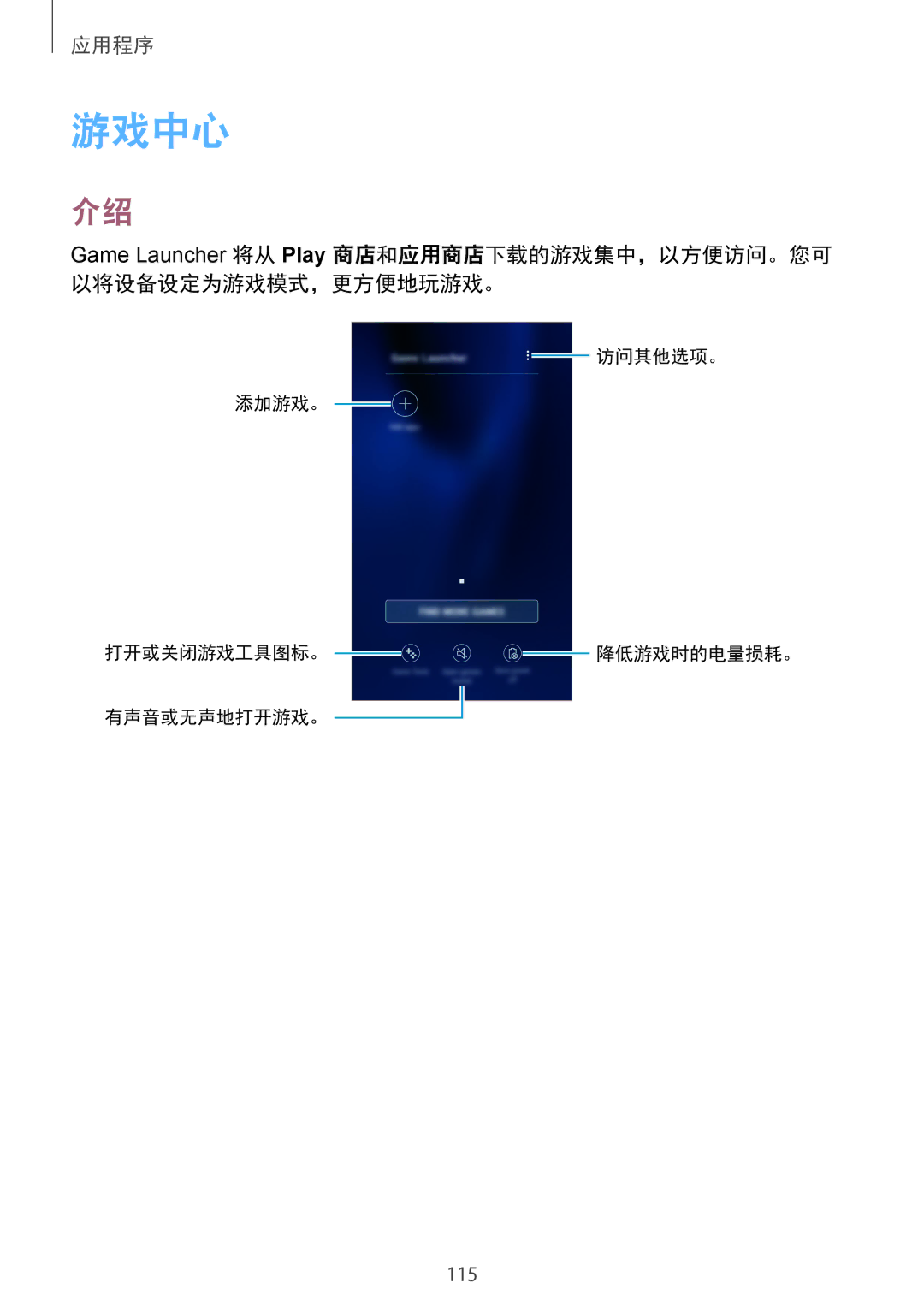 Samsung SM-G930FZKUXXV, SM-G930FZDUXXV, SM-G930FZSUXXV manual 游戏中心 