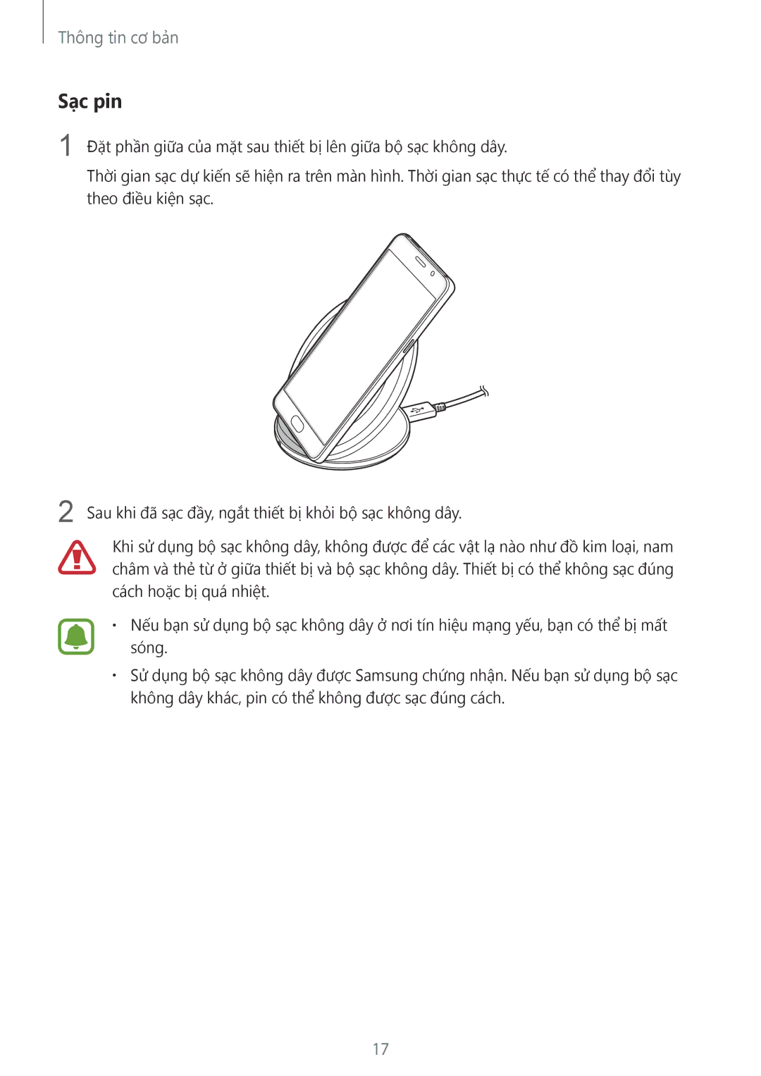 Samsung SM-G930FZSUXXV, SM-G930FZDUXXV, SM-G930FZKUXXV manual Sạc pin 