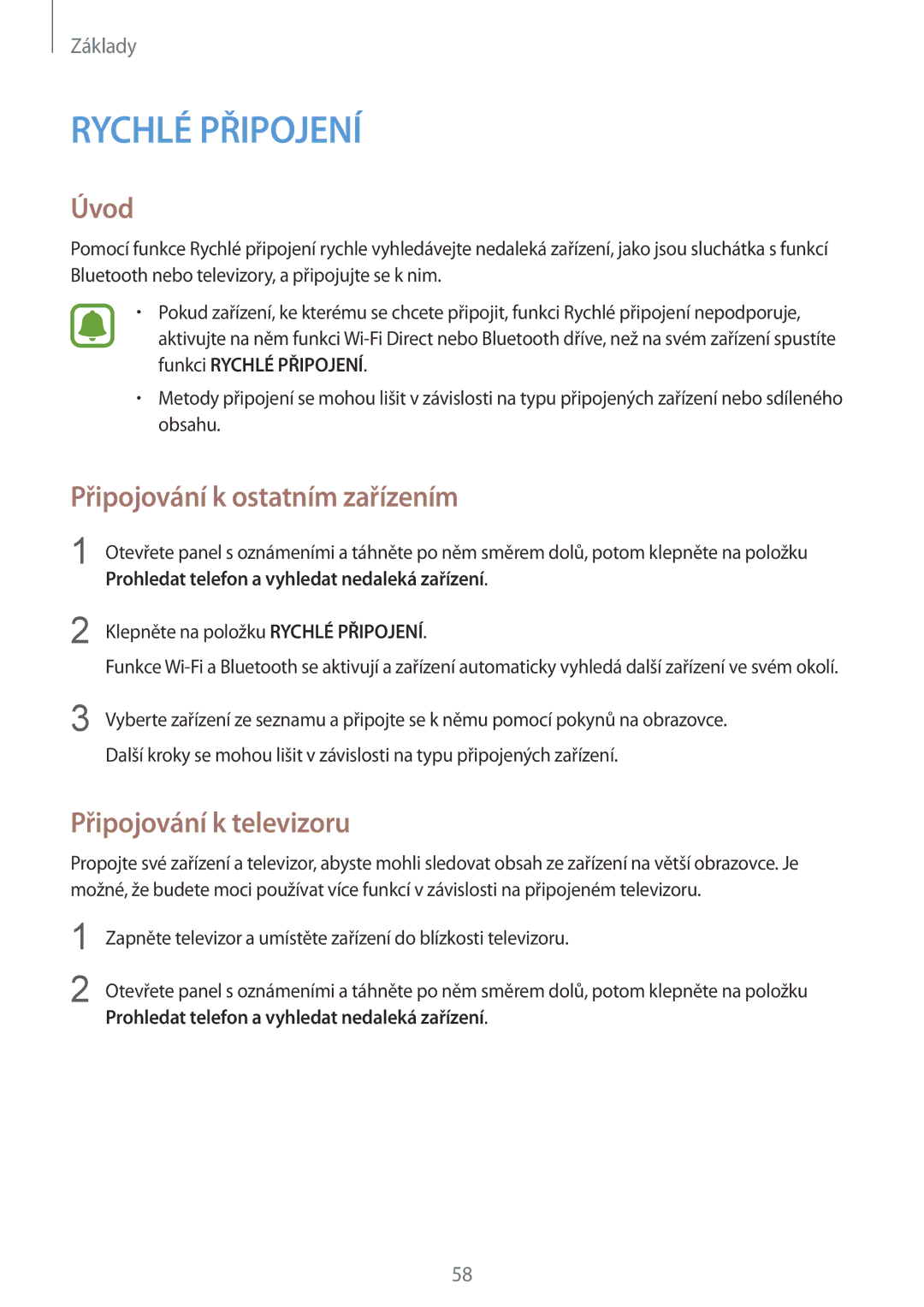 Samsung SM-G930FZKAETL manual Připojování k ostatním zařízením, Připojování k televizoru 