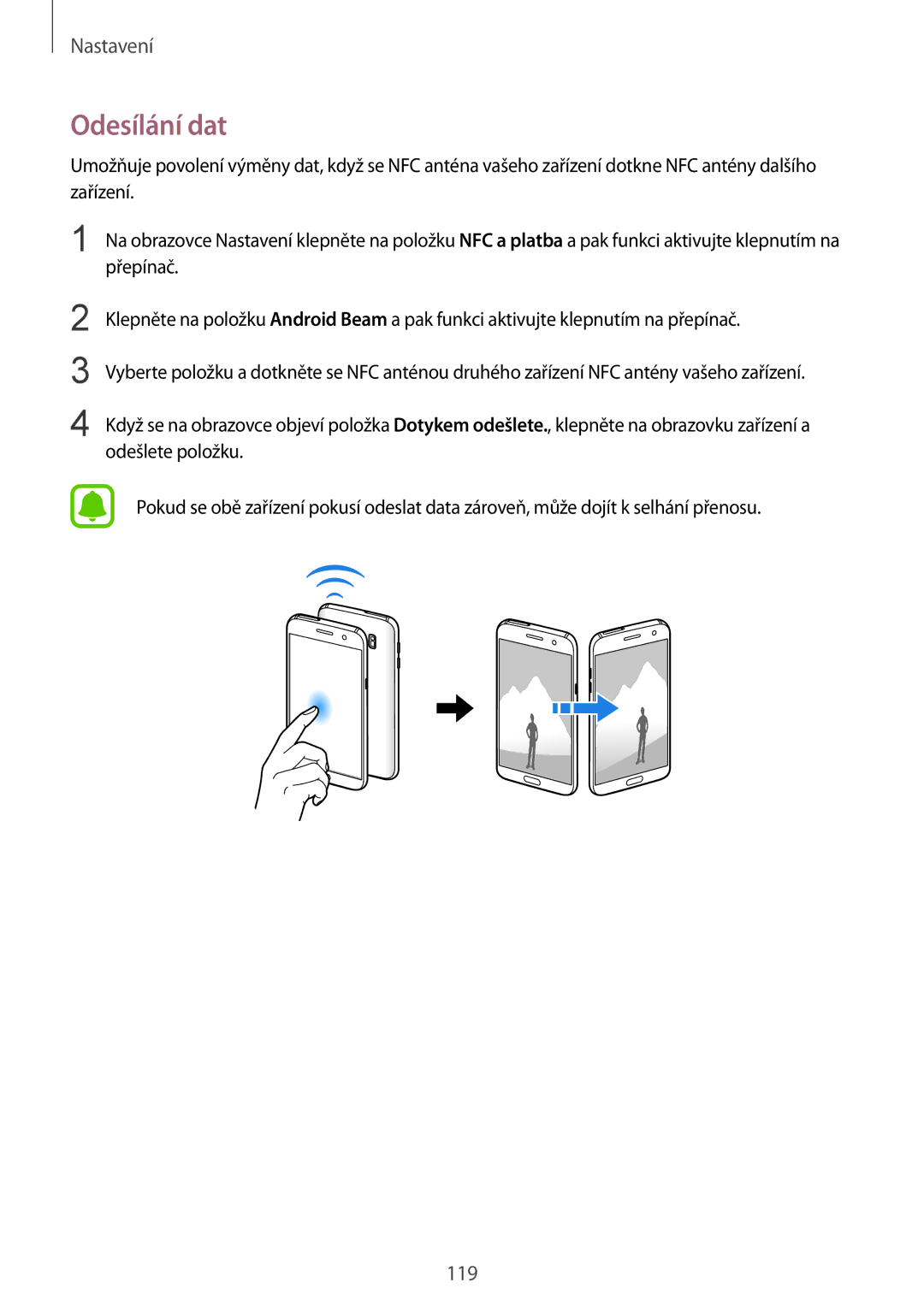 Samsung SM-G930FZKAETL manual Odesílání dat 