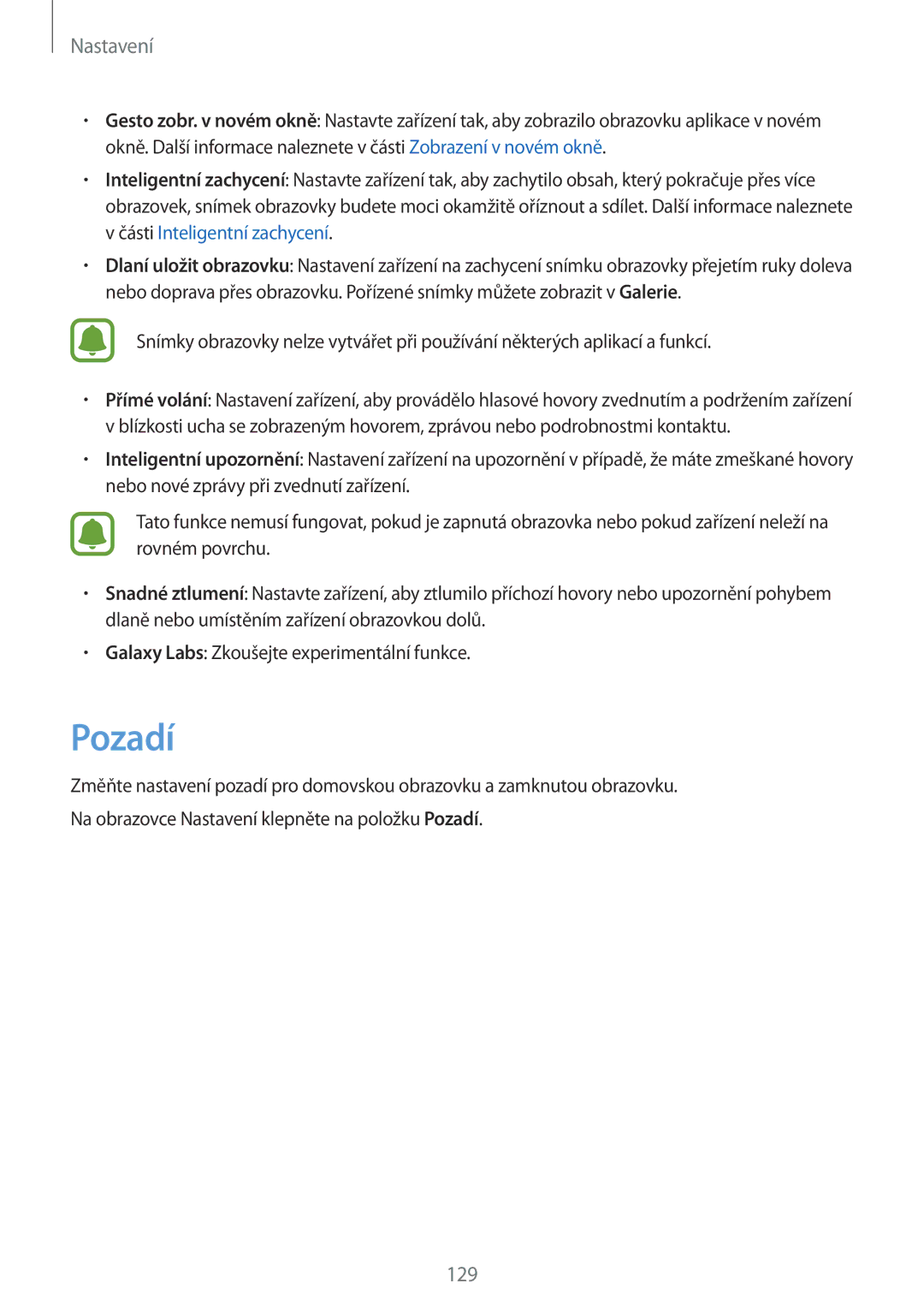 Samsung SM-G930FZKAETL manual Pozadí 