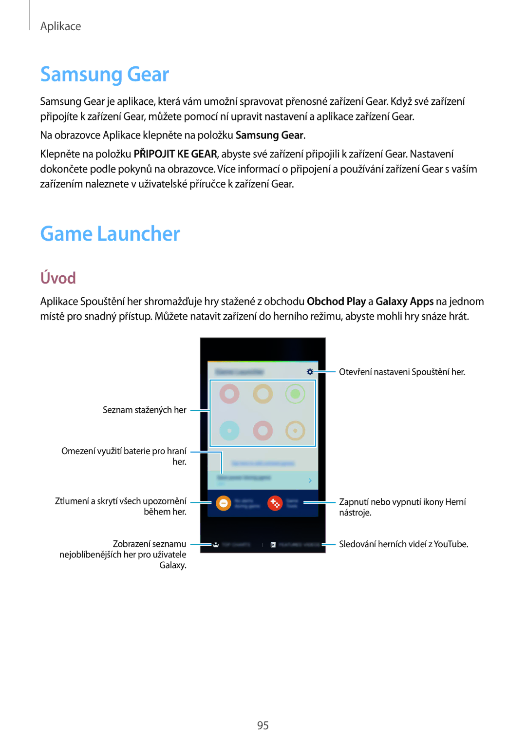 Samsung SM-G930FZKAETL manual Samsung Gear, Game Launcher 