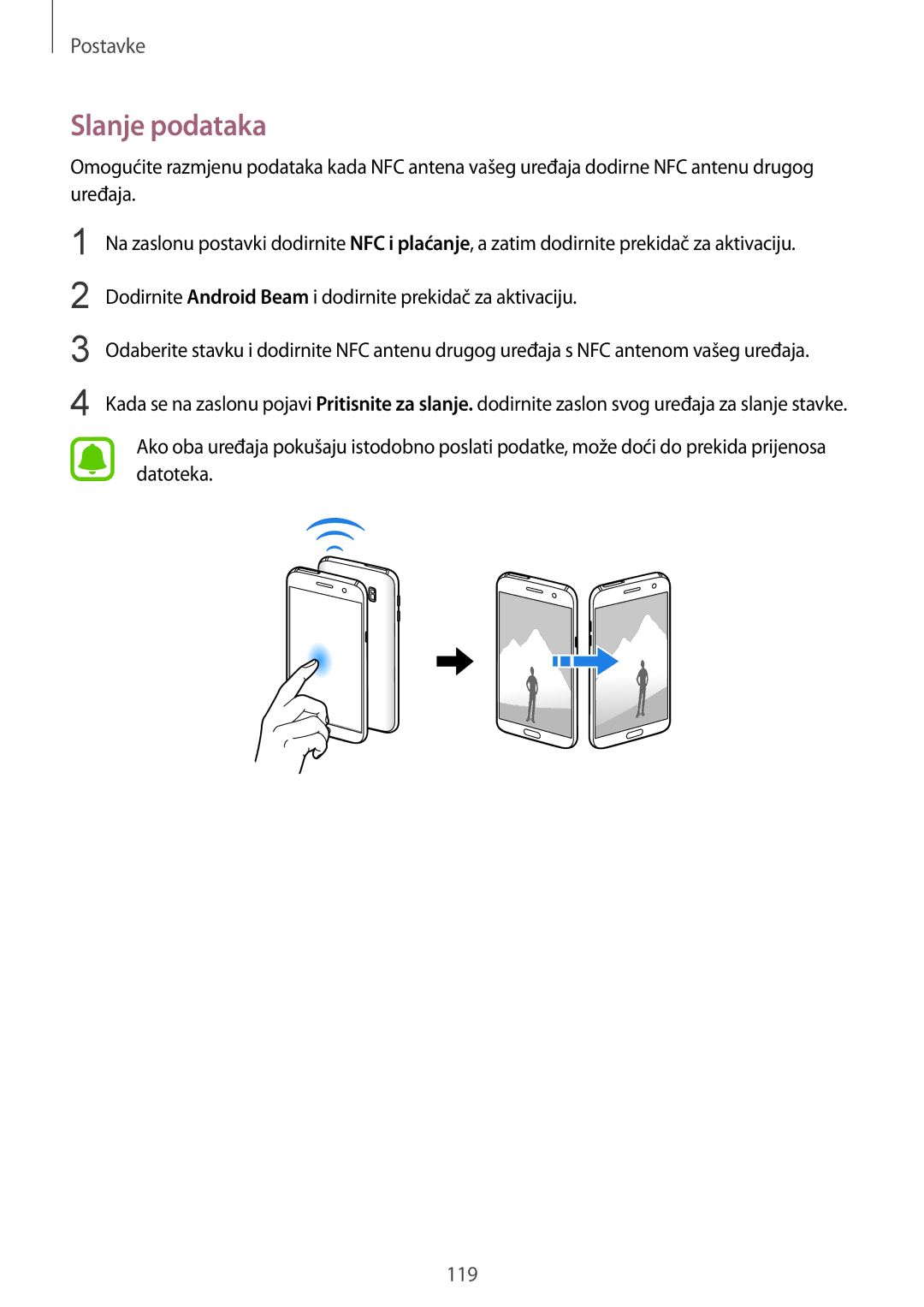 Samsung SM-G930FZDADHR, SM-G930FZKAVIP, SM-G930FZKATWO, SM-G930FZKADHR, SM-G930FZWASEE, SM-G930FZSASEE manual Slanje podataka 