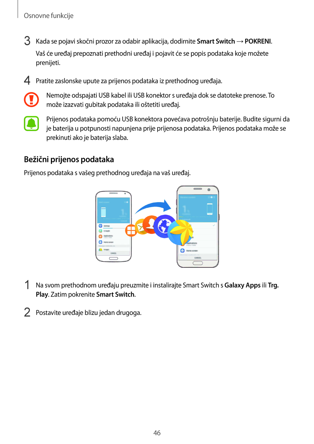 Samsung SM-G930FEDASEE, SM-G930FZKAVIP, SM-G930FZKATWO, SM-G930FZKADHR, SM-G930FZWASEE manual Bežični prijenos podataka 